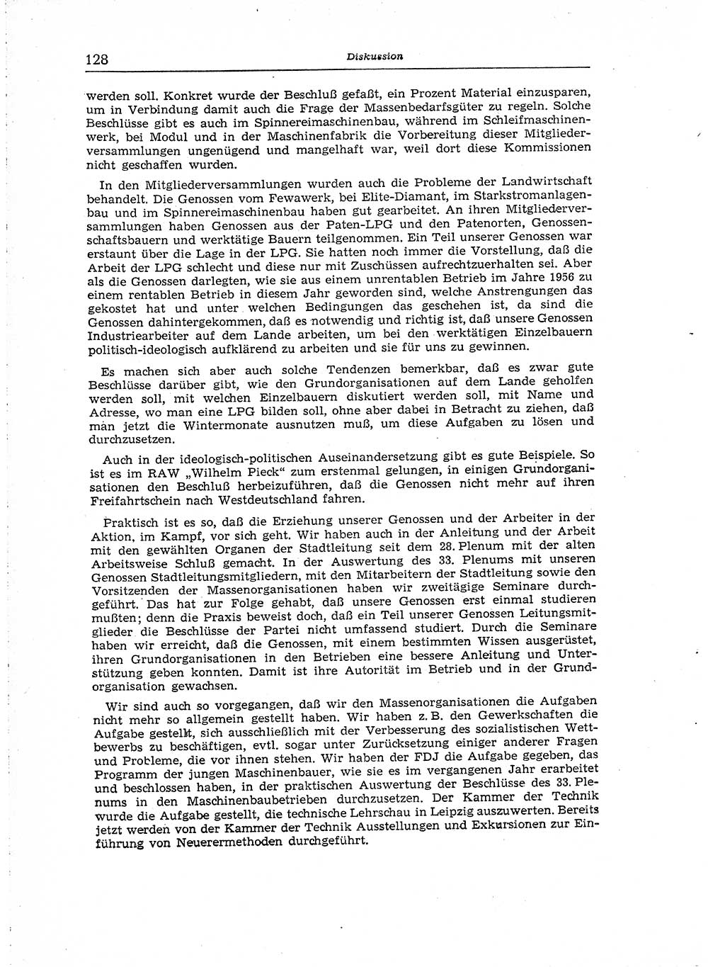 Neuer Weg (NW), Organ des Zentralkomitees (ZK) der SED (Sozialistische Einheitspartei Deutschlands) für Fragen des Parteiaufbaus und des Parteilebens, [Deutsche Demokratische Republik (DDR)] 13. Jahrgang 1958, Seite 128 (NW ZK SED DDR 1958, S. 128)