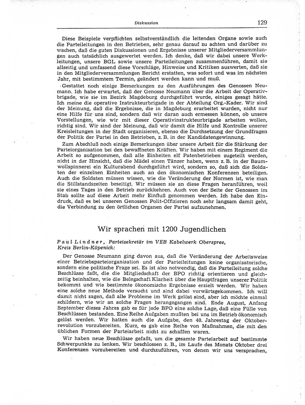 Neuer Weg (NW), Organ des Zentralkomitees (ZK) der SED (Sozialistische Einheitspartei Deutschlands) für Fragen des Parteiaufbaus und des Parteilebens, [Deutsche Demokratische Republik (DDR)] 13. Jahrgang 1958, Seite 129 (NW ZK SED DDR 1958, S. 129)