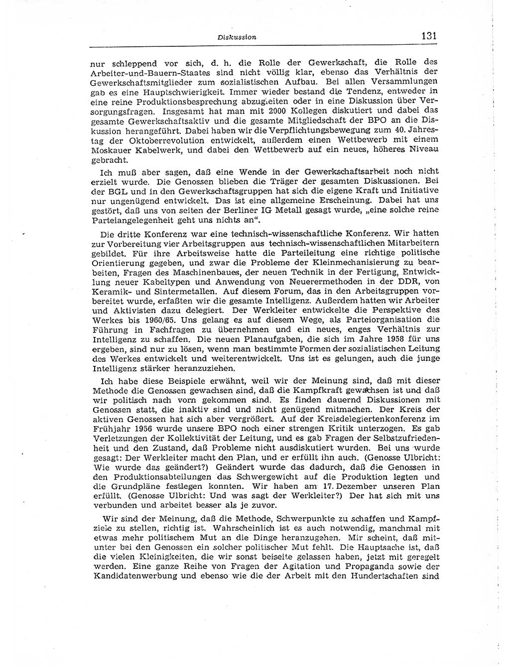 Neuer Weg (NW), Organ des Zentralkomitees (ZK) der SED (Sozialistische Einheitspartei Deutschlands) für Fragen des Parteiaufbaus und des Parteilebens, [Deutsche Demokratische Republik (DDR)] 13. Jahrgang 1958, Seite 131 (NW ZK SED DDR 1958, S. 131)