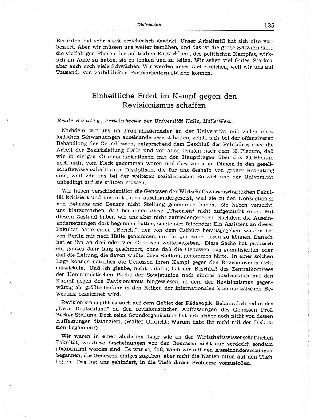 Neuer Weg (NW), Organ des Zentralkomitees (ZK) der SED (Sozialistische Einheitspartei Deutschlands) für Fragen des Parteiaufbaus und des Parteilebens, [Deutsche Demokratische Republik (DDR)] 13. Jahrgang 1958, Seite 135 (NW ZK SED DDR 1958, S. 135)