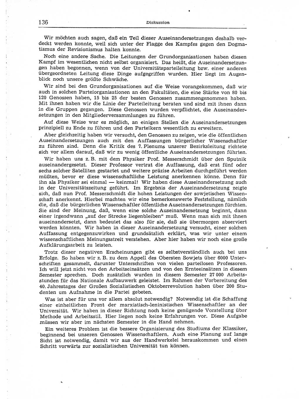 Neuer Weg (NW), Organ des Zentralkomitees (ZK) der SED (Sozialistische Einheitspartei Deutschlands) für Fragen des Parteiaufbaus und des Parteilebens, [Deutsche Demokratische Republik (DDR)] 13. Jahrgang 1958, Seite 136 (NW ZK SED DDR 1958, S. 136)