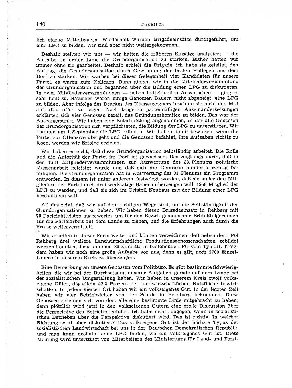 Neuer Weg (NW), Organ des Zentralkomitees (ZK) der SED (Sozialistische Einheitspartei Deutschlands) für Fragen des Parteiaufbaus und des Parteilebens, [Deutsche Demokratische Republik (DDR)] 13. Jahrgang 1958, Seite 140 (NW ZK SED DDR 1958, S. 140)