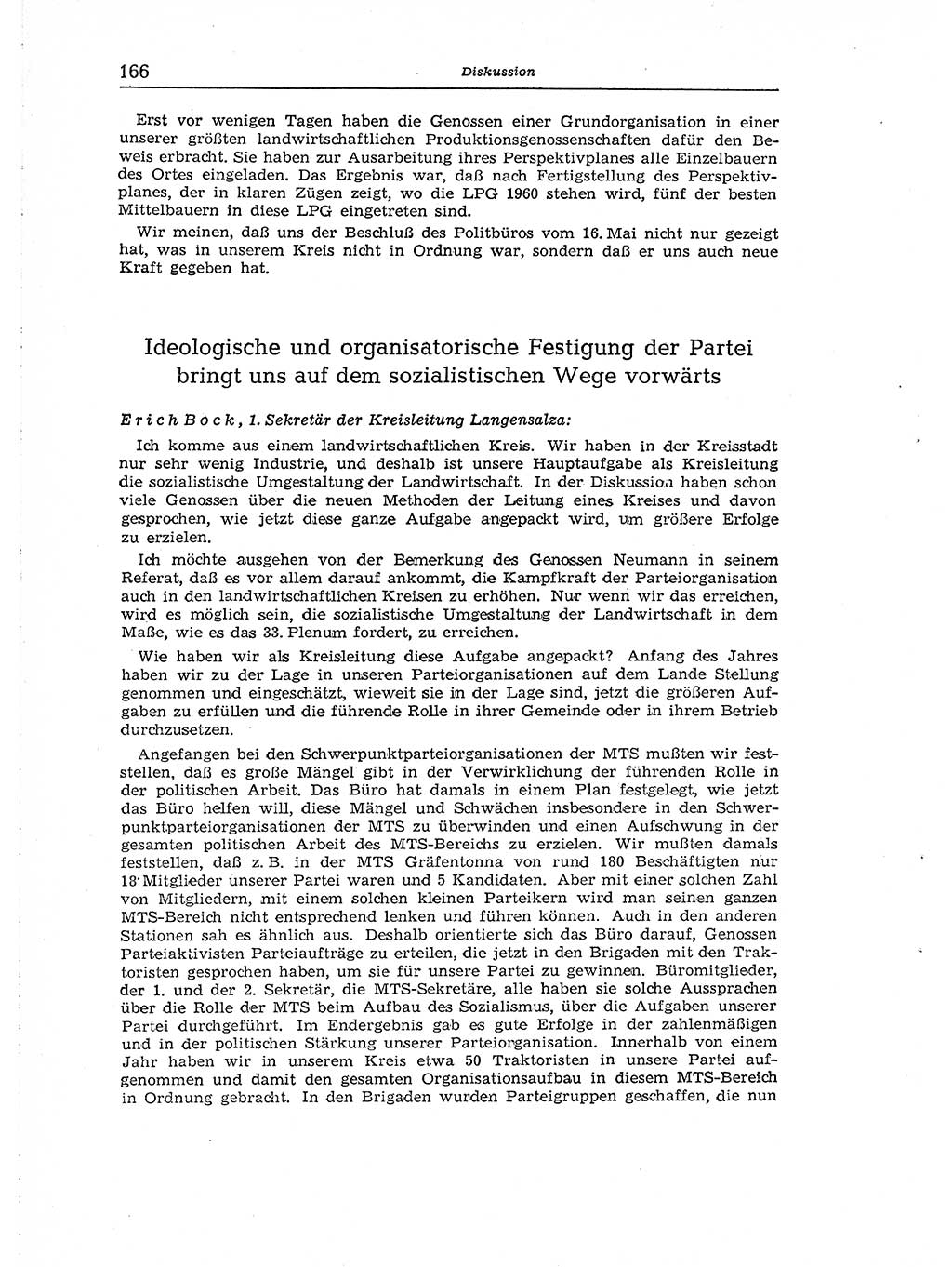 Neuer Weg (NW), Organ des Zentralkomitees (ZK) der SED (Sozialistische Einheitspartei Deutschlands) für Fragen des Parteiaufbaus und des Parteilebens, [Deutsche Demokratische Republik (DDR)] 13. Jahrgang 1958, Seite 166 (NW ZK SED DDR 1958, S. 166)
