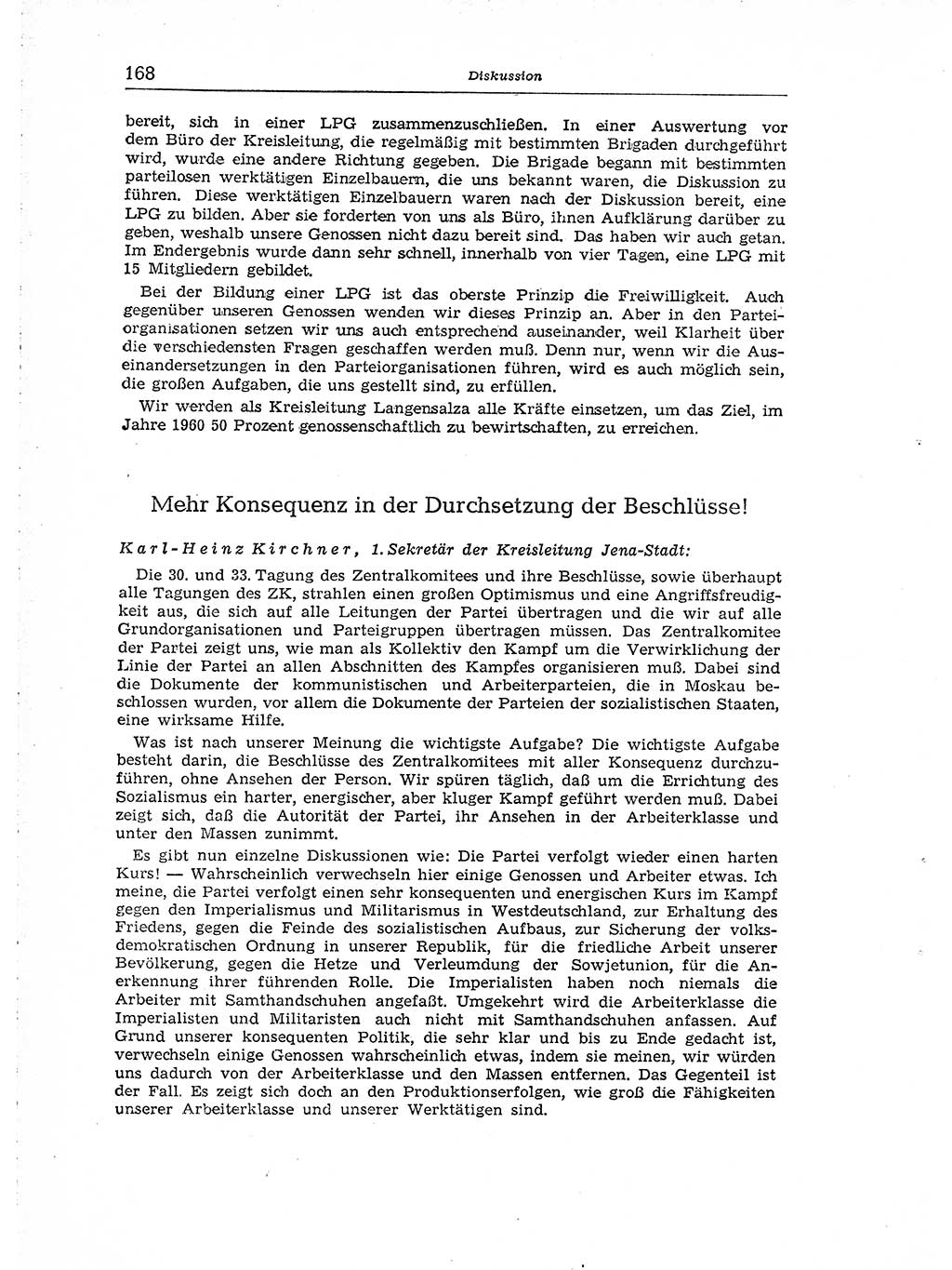 Neuer Weg (NW), Organ des Zentralkomitees (ZK) der SED (Sozialistische Einheitspartei Deutschlands) für Fragen des Parteiaufbaus und des Parteilebens, [Deutsche Demokratische Republik (DDR)] 13. Jahrgang 1958, Seite 168 (NW ZK SED DDR 1958, S. 168)