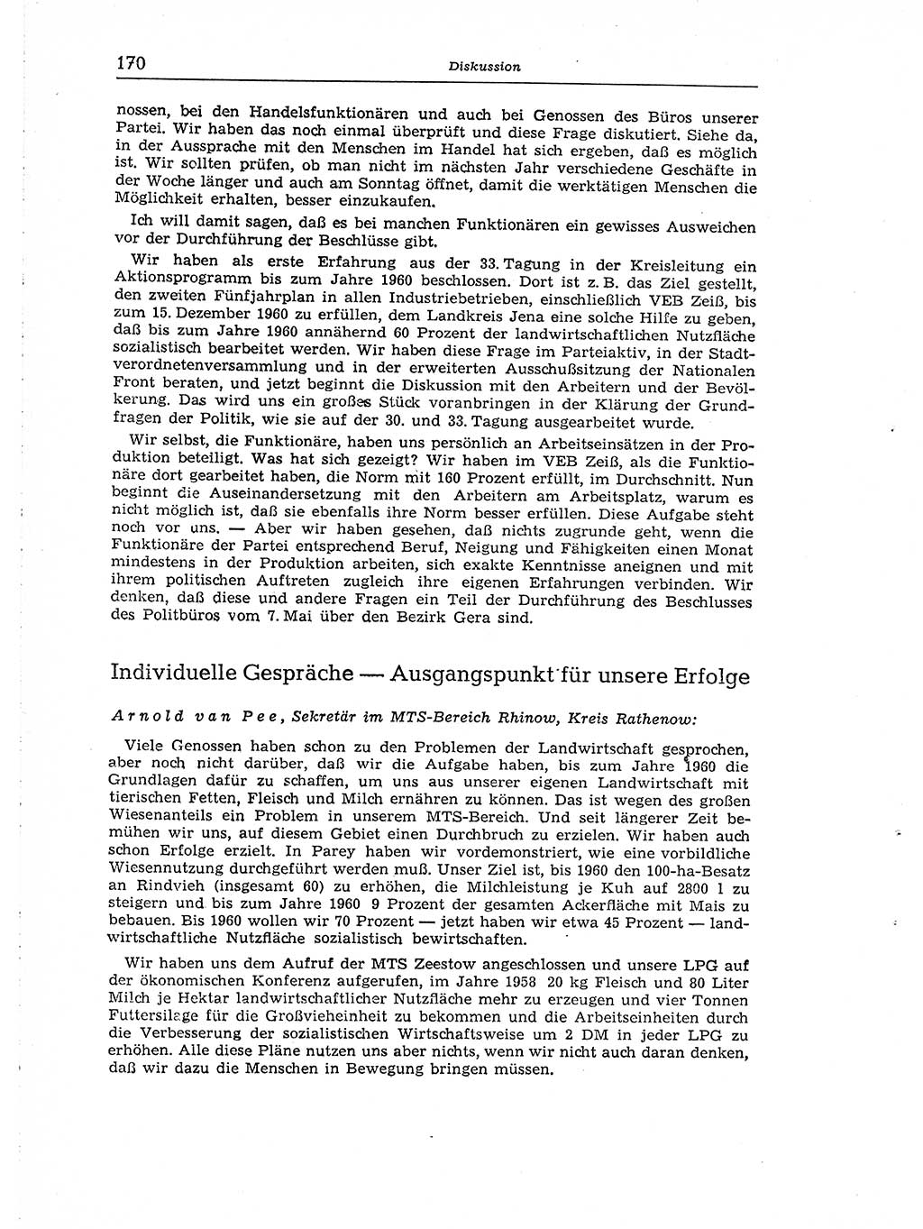 Neuer Weg (NW), Organ des Zentralkomitees (ZK) der SED (Sozialistische Einheitspartei Deutschlands) für Fragen des Parteiaufbaus und des Parteilebens, [Deutsche Demokratische Republik (DDR)] 13. Jahrgang 1958, Seite 170 (NW ZK SED DDR 1958, S. 170)