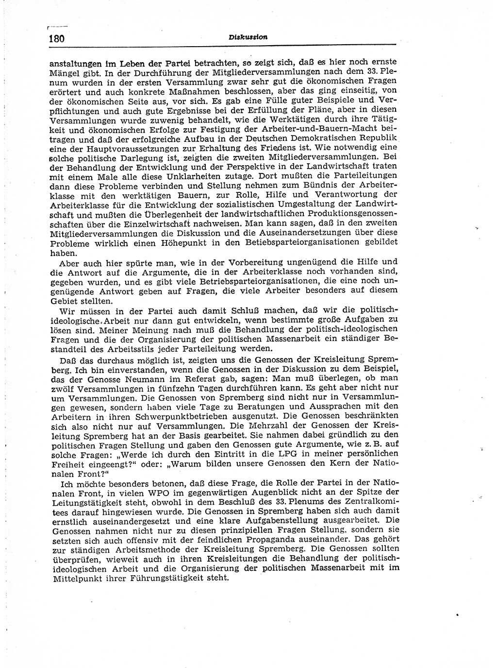 Neuer Weg (NW), Organ des Zentralkomitees (ZK) der SED (Sozialistische Einheitspartei Deutschlands) für Fragen des Parteiaufbaus und des Parteilebens, [Deutsche Demokratische Republik (DDR)] 13. Jahrgang 1958, Seite 180 (NW ZK SED DDR 1958, S. 180)