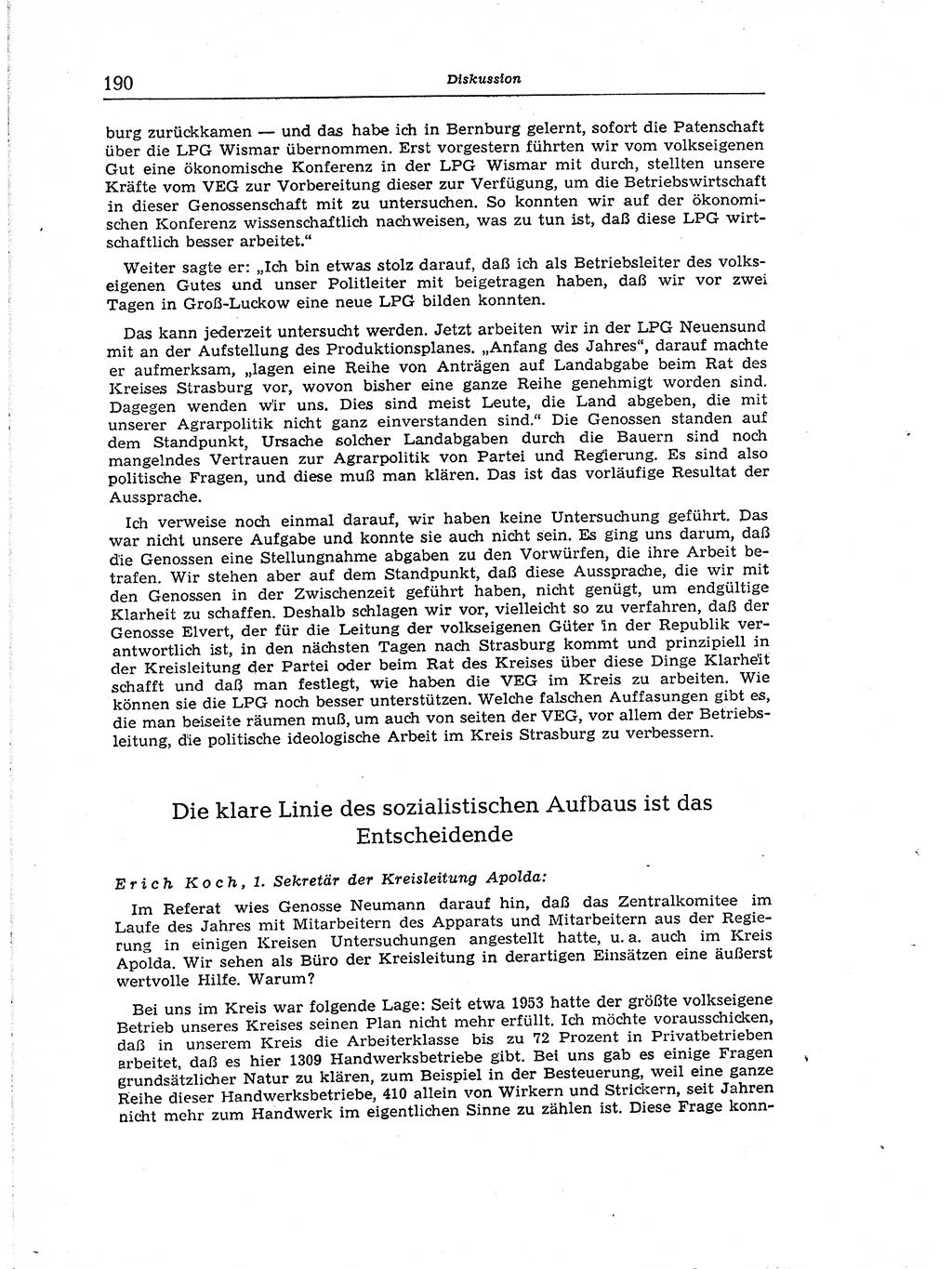 Neuer Weg (NW), Organ des Zentralkomitees (ZK) der SED (Sozialistische Einheitspartei Deutschlands) für Fragen des Parteiaufbaus und des Parteilebens, [Deutsche Demokratische Republik (DDR)] 13. Jahrgang 1958, Seite 190 (NW ZK SED DDR 1958, S. 190)