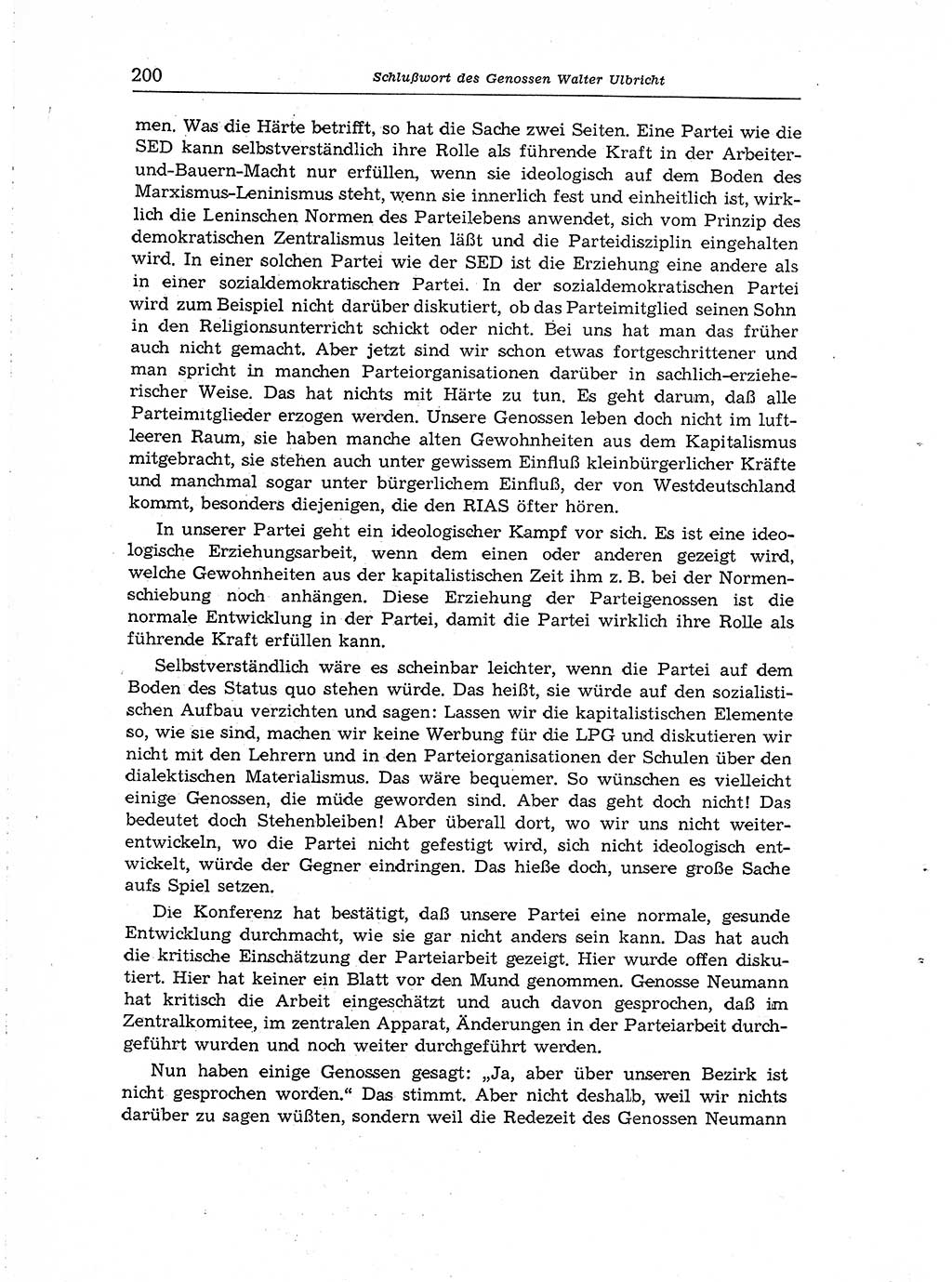 Neuer Weg (NW), Organ des Zentralkomitees (ZK) der SED (Sozialistische Einheitspartei Deutschlands) für Fragen des Parteiaufbaus und des Parteilebens, [Deutsche Demokratische Republik (DDR)] 13. Jahrgang 1958, Seite 200 (NW ZK SED DDR 1958, S. 200)