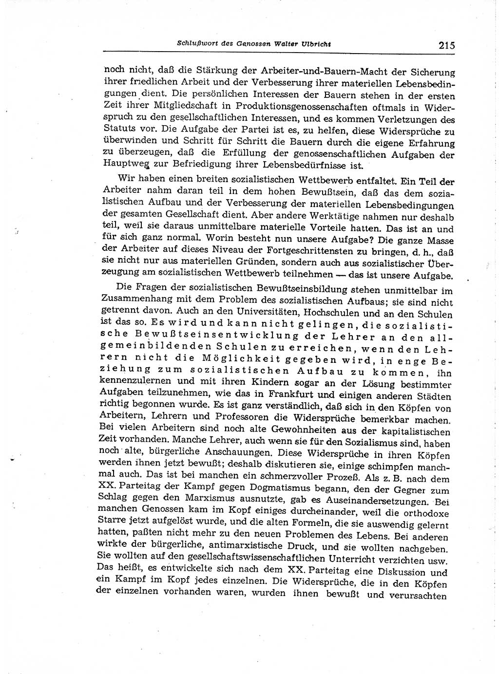 Neuer Weg (NW), Organ des Zentralkomitees (ZK) der SED (Sozialistische Einheitspartei Deutschlands) für Fragen des Parteiaufbaus und des Parteilebens, [Deutsche Demokratische Republik (DDR)] 13. Jahrgang 1958, Seite 215 (NW ZK SED DDR 1958, S. 215)