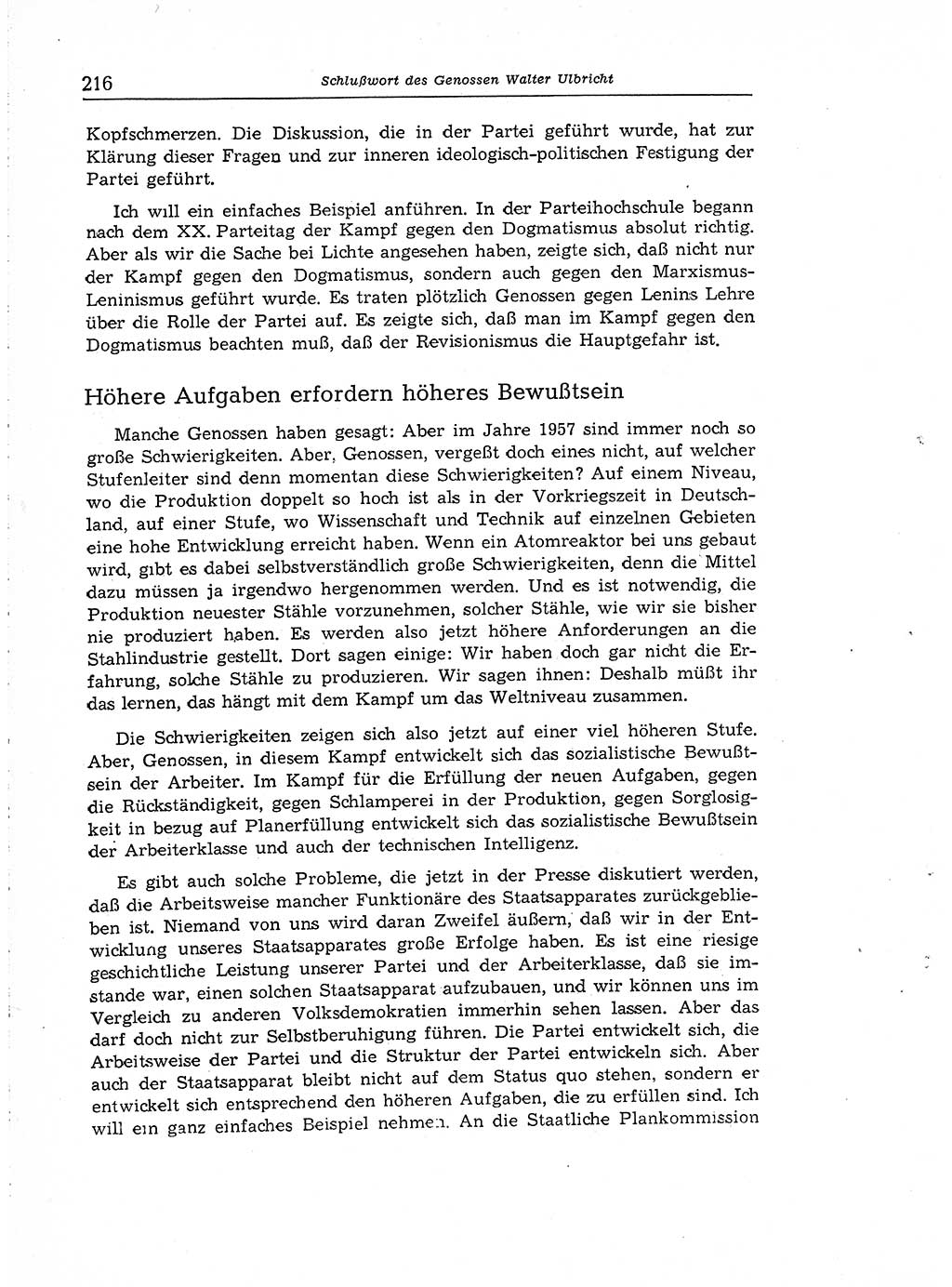 Neuer Weg (NW), Organ des Zentralkomitees (ZK) der SED (Sozialistische Einheitspartei Deutschlands) für Fragen des Parteiaufbaus und des Parteilebens, [Deutsche Demokratische Republik (DDR)] 13. Jahrgang 1958, Seite 216 (NW ZK SED DDR 1958, S. 216)