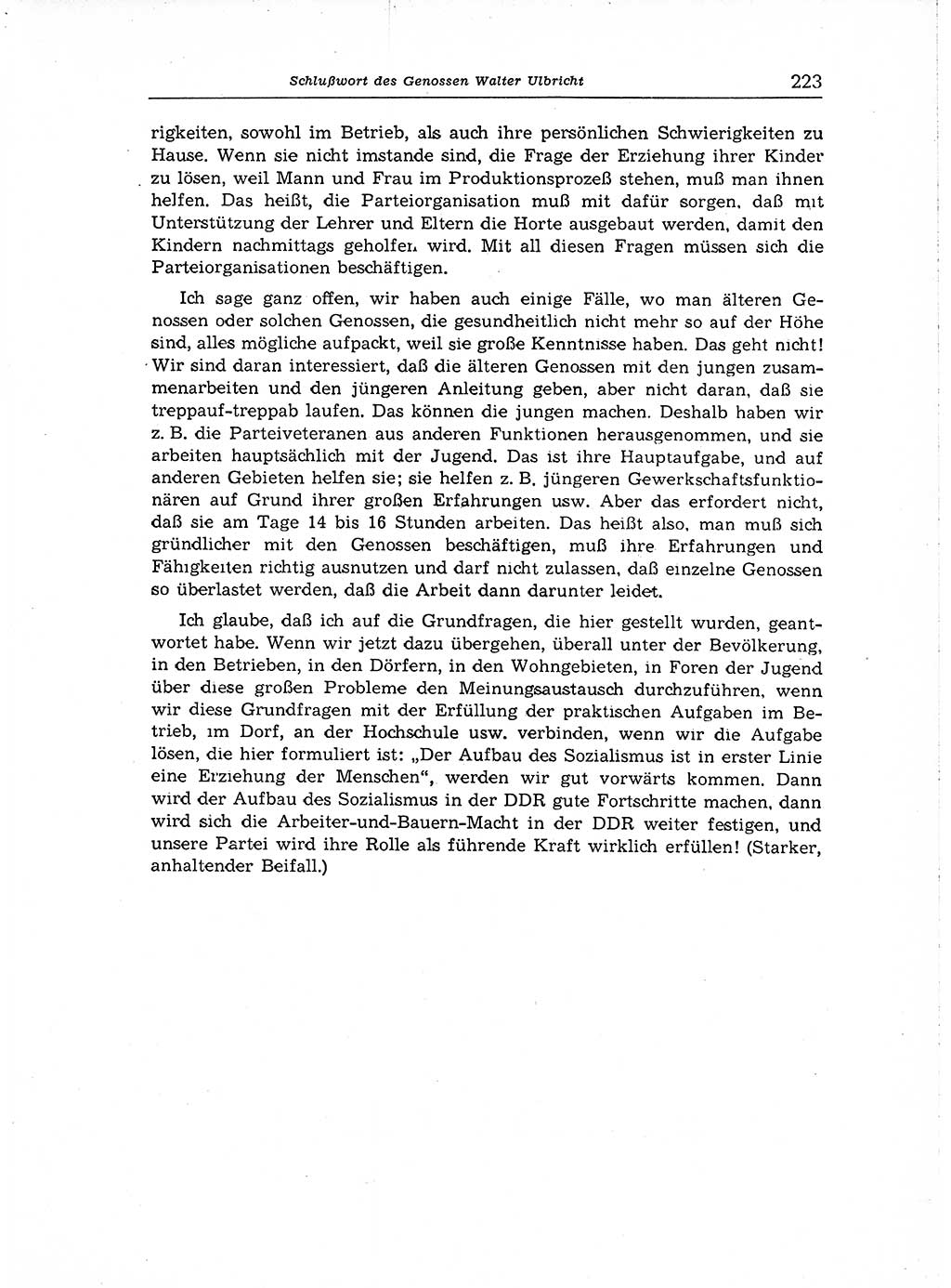 Neuer Weg (NW), Organ des Zentralkomitees (ZK) der SED (Sozialistische Einheitspartei Deutschlands) für Fragen des Parteiaufbaus und des Parteilebens, [Deutsche Demokratische Republik (DDR)] 13. Jahrgang 1958, Seite 223 (NW ZK SED DDR 1958, S. 223)