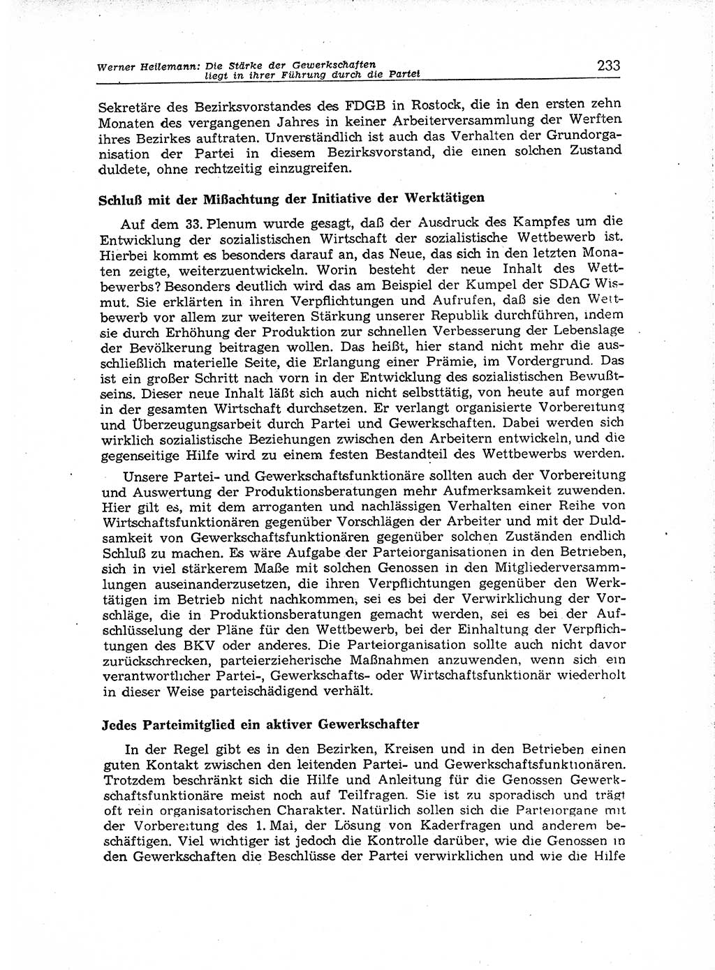 Neuer Weg (NW), Organ des Zentralkomitees (ZK) der SED (Sozialistische Einheitspartei Deutschlands) für Fragen des Parteiaufbaus und des Parteilebens, [Deutsche Demokratische Republik (DDR)] 13. Jahrgang 1958, Seite 233 (NW ZK SED DDR 1958, S. 233)