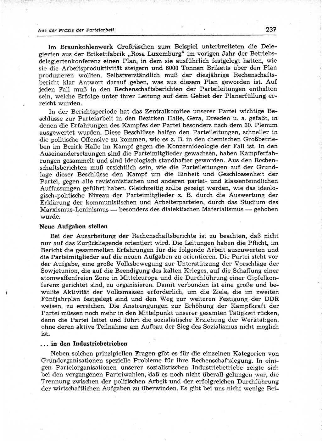 Neuer Weg (NW), Organ des Zentralkomitees (ZK) der SED (Sozialistische Einheitspartei Deutschlands) für Fragen des Parteiaufbaus und des Parteilebens, [Deutsche Demokratische Republik (DDR)] 13. Jahrgang 1958, Seite 237 (NW ZK SED DDR 1958, S. 237)