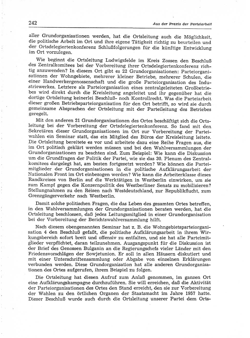 Neuer Weg (NW), Organ des Zentralkomitees (ZK) der SED (Sozialistische Einheitspartei Deutschlands) fÃ¼r Fragen des Parteiaufbaus und des Parteilebens, [Deutsche Demokratische Republik (DDR)] 13. Jahrgang 1958, Seite 242 (NW ZK SED DDR 1958, S. 242)