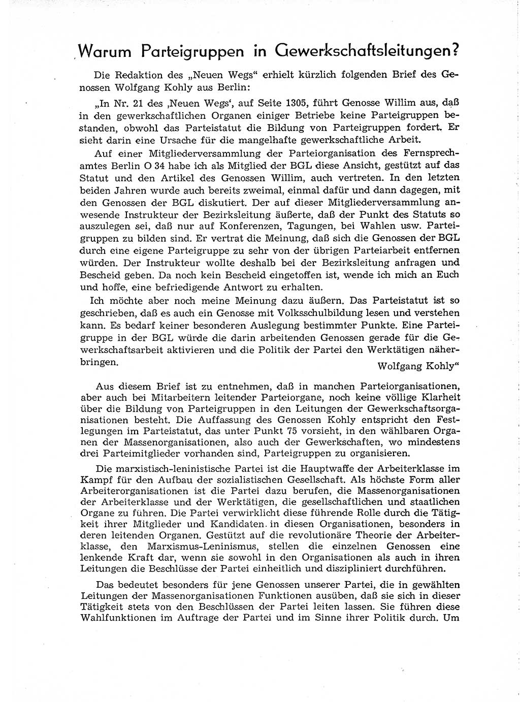 Neuer Weg (NW), Organ des Zentralkomitees (ZK) der SED (Sozialistische Einheitspartei Deutschlands) für Fragen des Parteiaufbaus und des Parteilebens, [Deutsche Demokratische Republik (DDR)] 13. Jahrgang 1958, Seite 245 (NW ZK SED DDR 1958, S. 245)