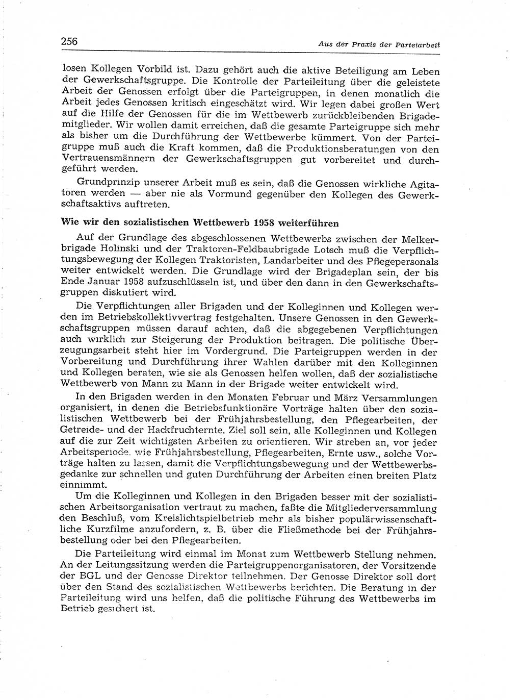Neuer Weg (NW), Organ des Zentralkomitees (ZK) der SED (Sozialistische Einheitspartei Deutschlands) für Fragen des Parteiaufbaus und des Parteilebens, [Deutsche Demokratische Republik (DDR)] 13. Jahrgang 1958, Seite 256 (NW ZK SED DDR 1958, S. 256)