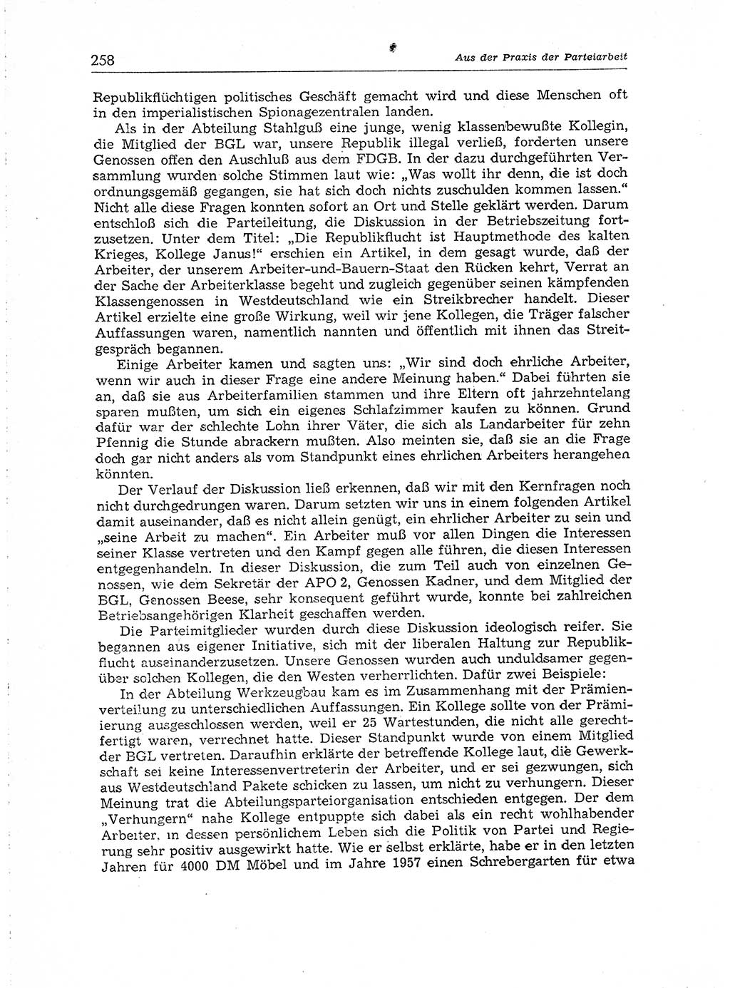Neuer Weg (NW), Organ des Zentralkomitees (ZK) der SED (Sozialistische Einheitspartei Deutschlands) für Fragen des Parteiaufbaus und des Parteilebens, [Deutsche Demokratische Republik (DDR)] 13. Jahrgang 1958, Seite 258 (NW ZK SED DDR 1958, S. 258)