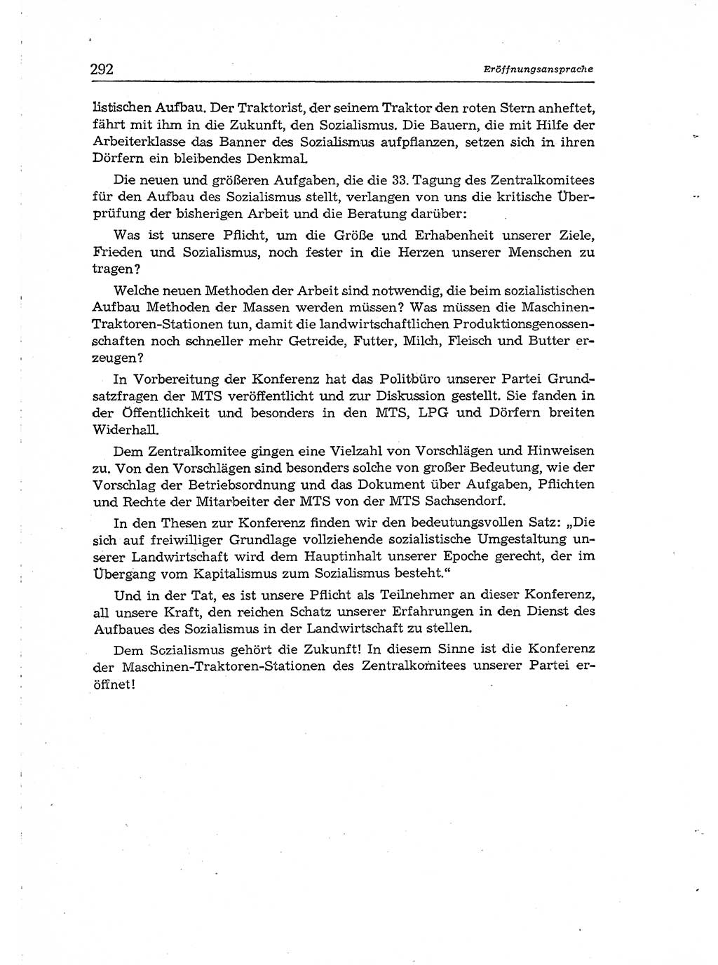 Neuer Weg (NW), Organ des Zentralkomitees (ZK) der SED (Sozialistische Einheitspartei Deutschlands) für Fragen des Parteiaufbaus und des Parteilebens, [Deutsche Demokratische Republik (DDR)] 13. Jahrgang 1958, Seite 292 (NW ZK SED DDR 1958, S. 292)