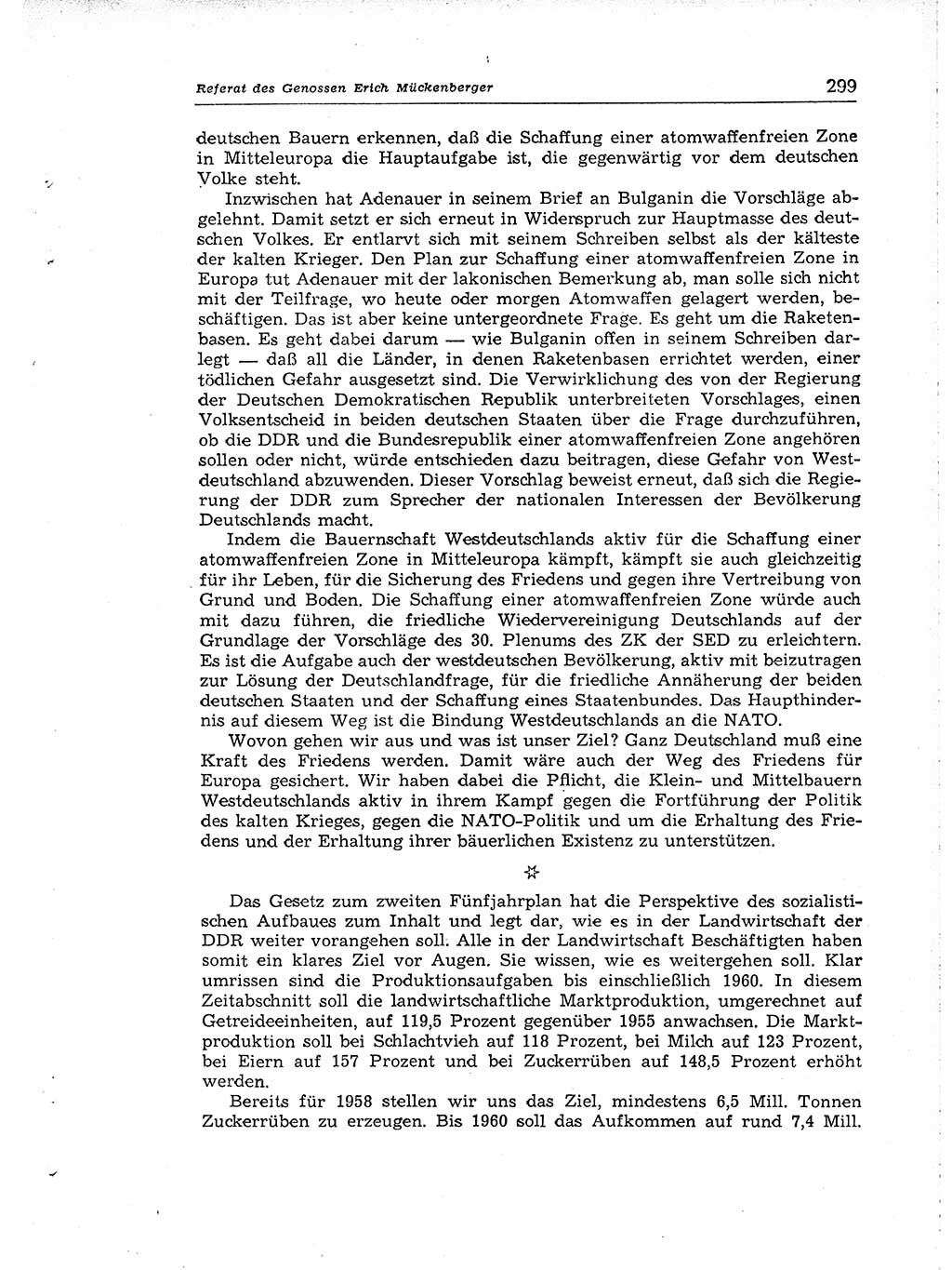 Neuer Weg (NW), Organ des Zentralkomitees (ZK) der SED (Sozialistische Einheitspartei Deutschlands) für Fragen des Parteiaufbaus und des Parteilebens, [Deutsche Demokratische Republik (DDR)] 13. Jahrgang 1958, Seite 299 (NW ZK SED DDR 1958, S. 299)