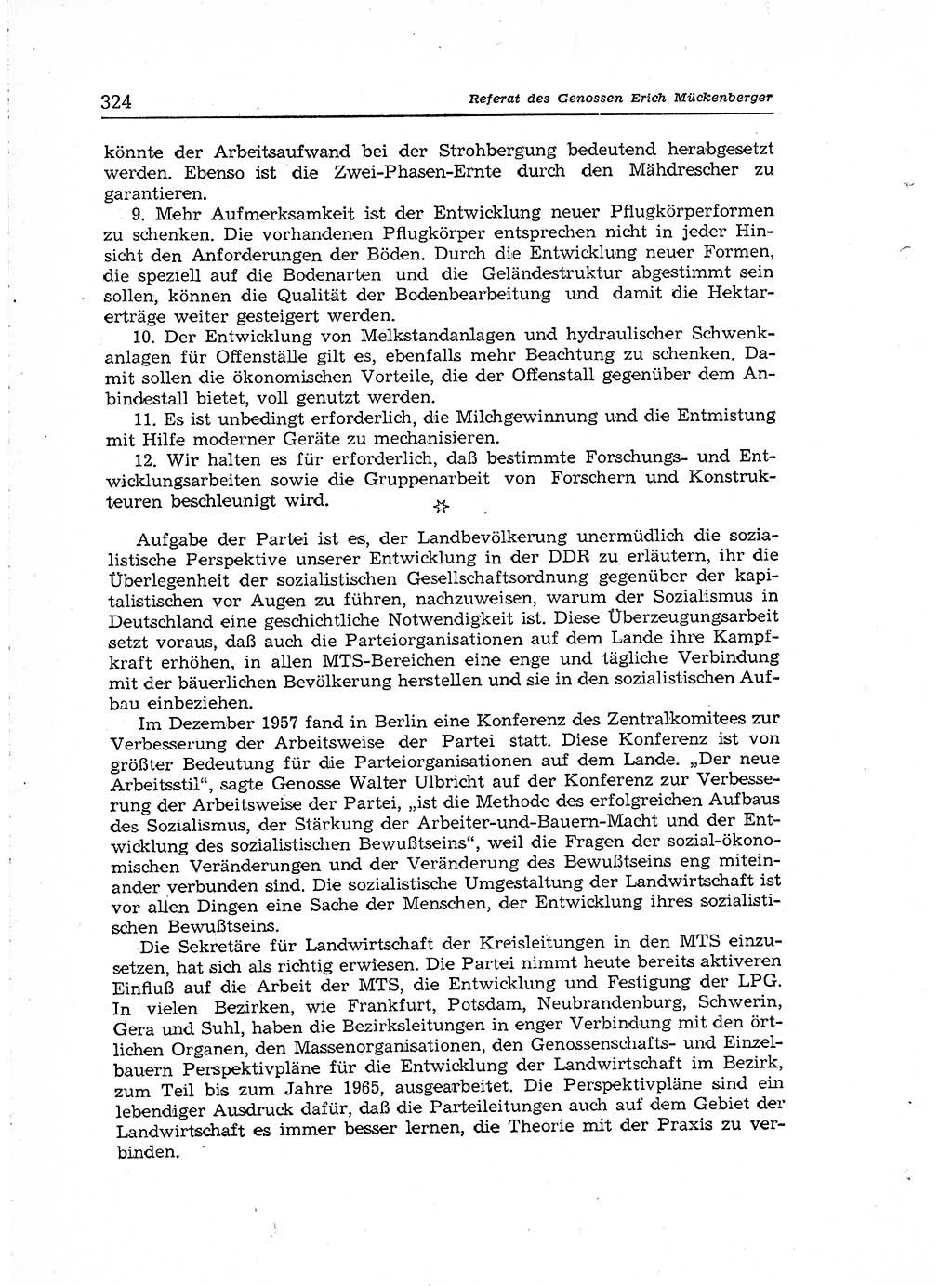 Neuer Weg (NW), Organ des Zentralkomitees (ZK) der SED (Sozialistische Einheitspartei Deutschlands) für Fragen des Parteiaufbaus und des Parteilebens, [Deutsche Demokratische Republik (DDR)] 13. Jahrgang 1958, Seite 324 (NW ZK SED DDR 1958, S. 324)