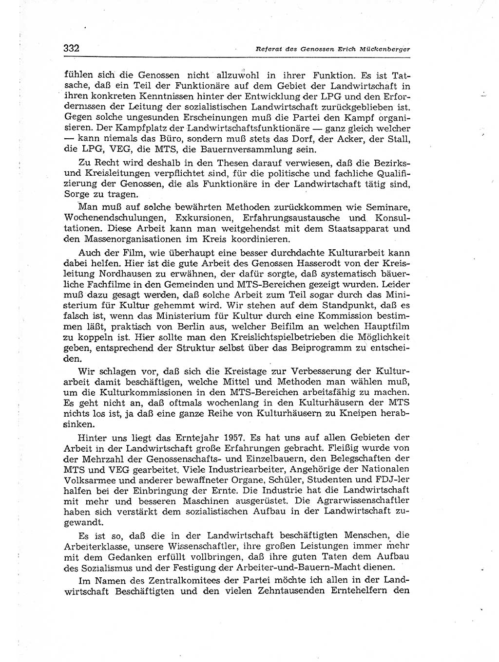 Neuer Weg (NW), Organ des Zentralkomitees (ZK) der SED (Sozialistische Einheitspartei Deutschlands) für Fragen des Parteiaufbaus und des Parteilebens, [Deutsche Demokratische Republik (DDR)] 13. Jahrgang 1958, Seite 332 (NW ZK SED DDR 1958, S. 332)