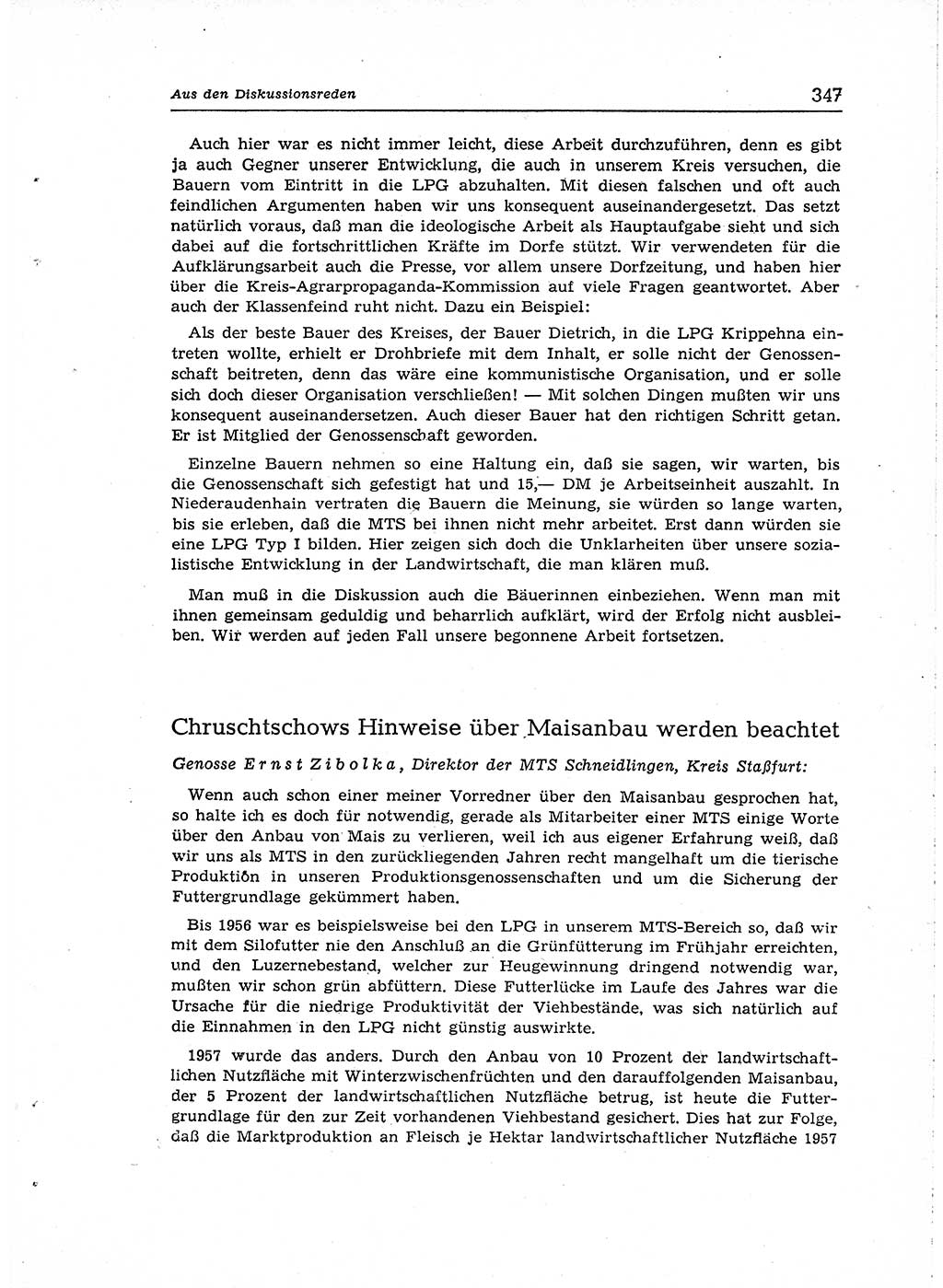 Neuer Weg (NW), Organ des Zentralkomitees (ZK) der SED (Sozialistische Einheitspartei Deutschlands) für Fragen des Parteiaufbaus und des Parteilebens, [Deutsche Demokratische Republik (DDR)] 13. Jahrgang 1958, Seite 347 (NW ZK SED DDR 1958, S. 347)