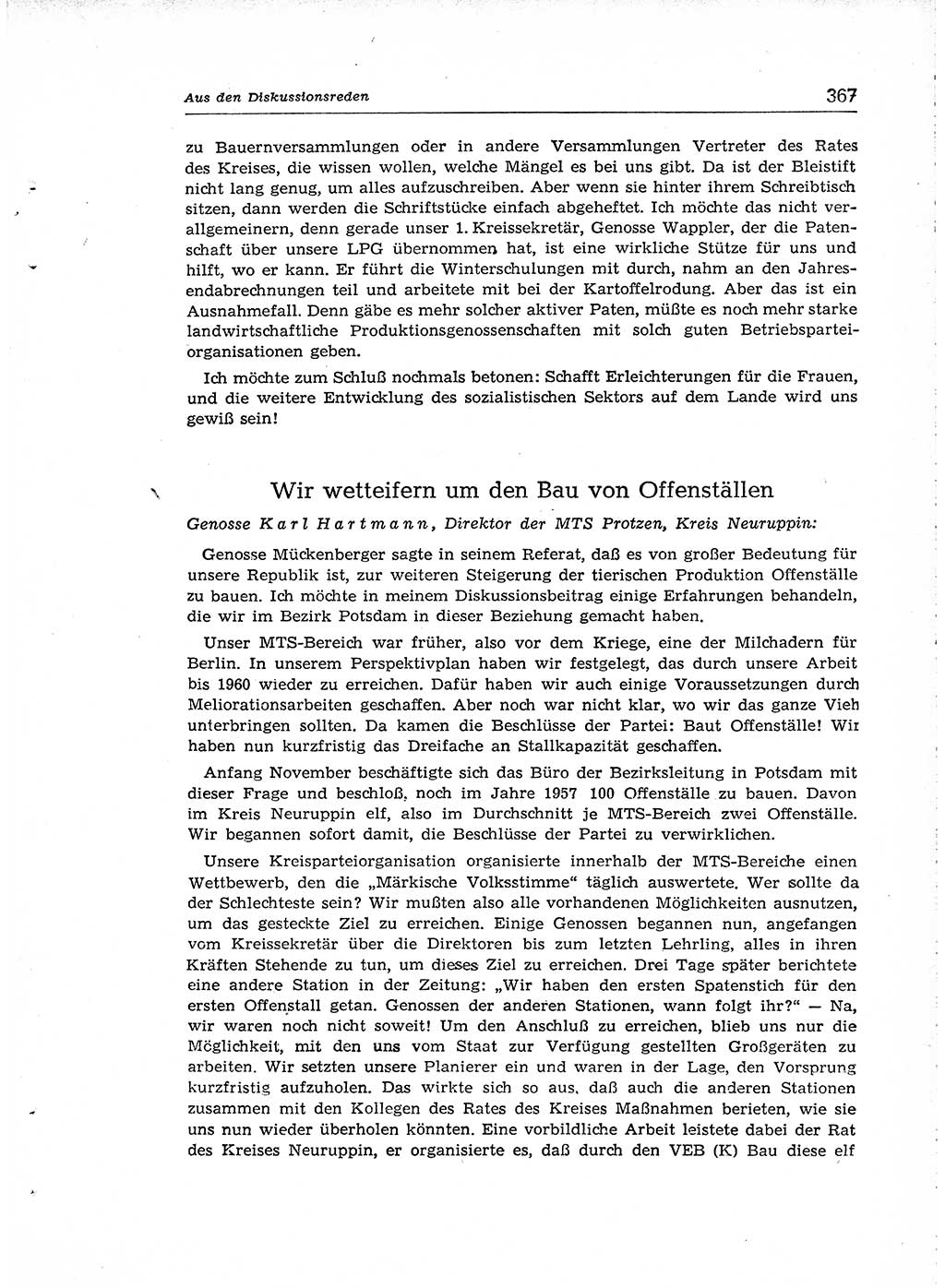 Neuer Weg (NW), Organ des Zentralkomitees (ZK) der SED (Sozialistische Einheitspartei Deutschlands) für Fragen des Parteiaufbaus und des Parteilebens, [Deutsche Demokratische Republik (DDR)] 13. Jahrgang 1958, Seite 367 (NW ZK SED DDR 1958, S. 367)