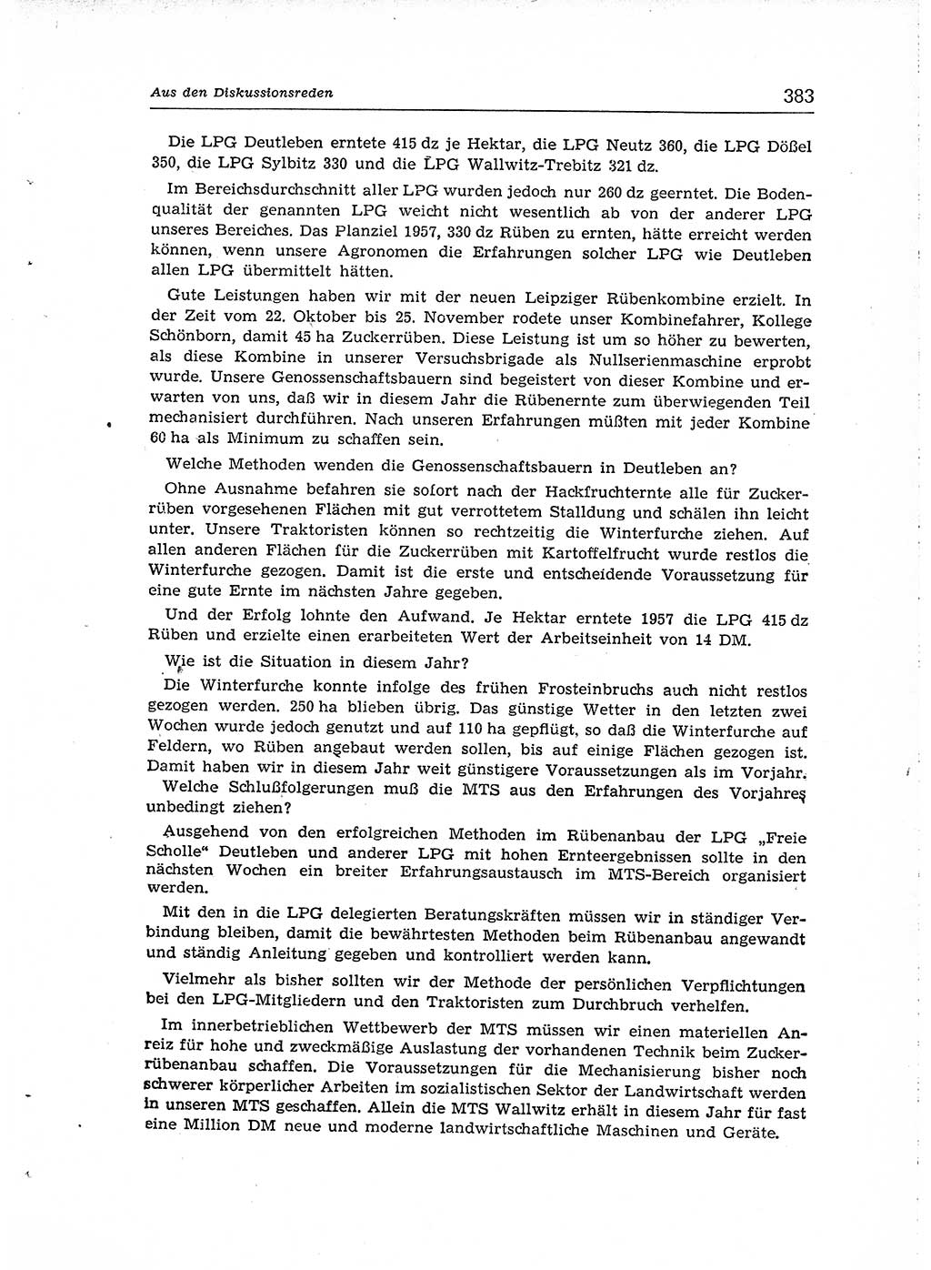 Neuer Weg (NW), Organ des Zentralkomitees (ZK) der SED (Sozialistische Einheitspartei Deutschlands) für Fragen des Parteiaufbaus und des Parteilebens, [Deutsche Demokratische Republik (DDR)] 13. Jahrgang 1958, Seite 383 (NW ZK SED DDR 1958, S. 383)