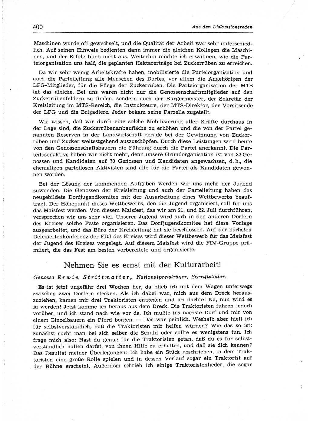 Neuer Weg (NW), Organ des Zentralkomitees (ZK) der SED (Sozialistische Einheitspartei Deutschlands) für Fragen des Parteiaufbaus und des Parteilebens, [Deutsche Demokratische Republik (DDR)] 13. Jahrgang 1958, Seite 400 (NW ZK SED DDR 1958, S. 400)