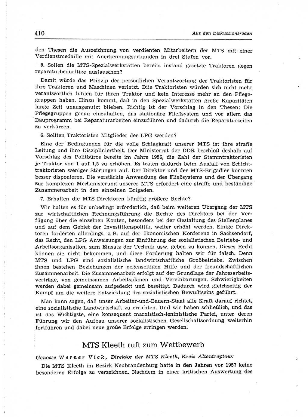 Neuer Weg (NW), Organ des Zentralkomitees (ZK) der SED (Sozialistische Einheitspartei Deutschlands) für Fragen des Parteiaufbaus und des Parteilebens, [Deutsche Demokratische Republik (DDR)] 13. Jahrgang 1958, Seite 410 (NW ZK SED DDR 1958, S. 410)