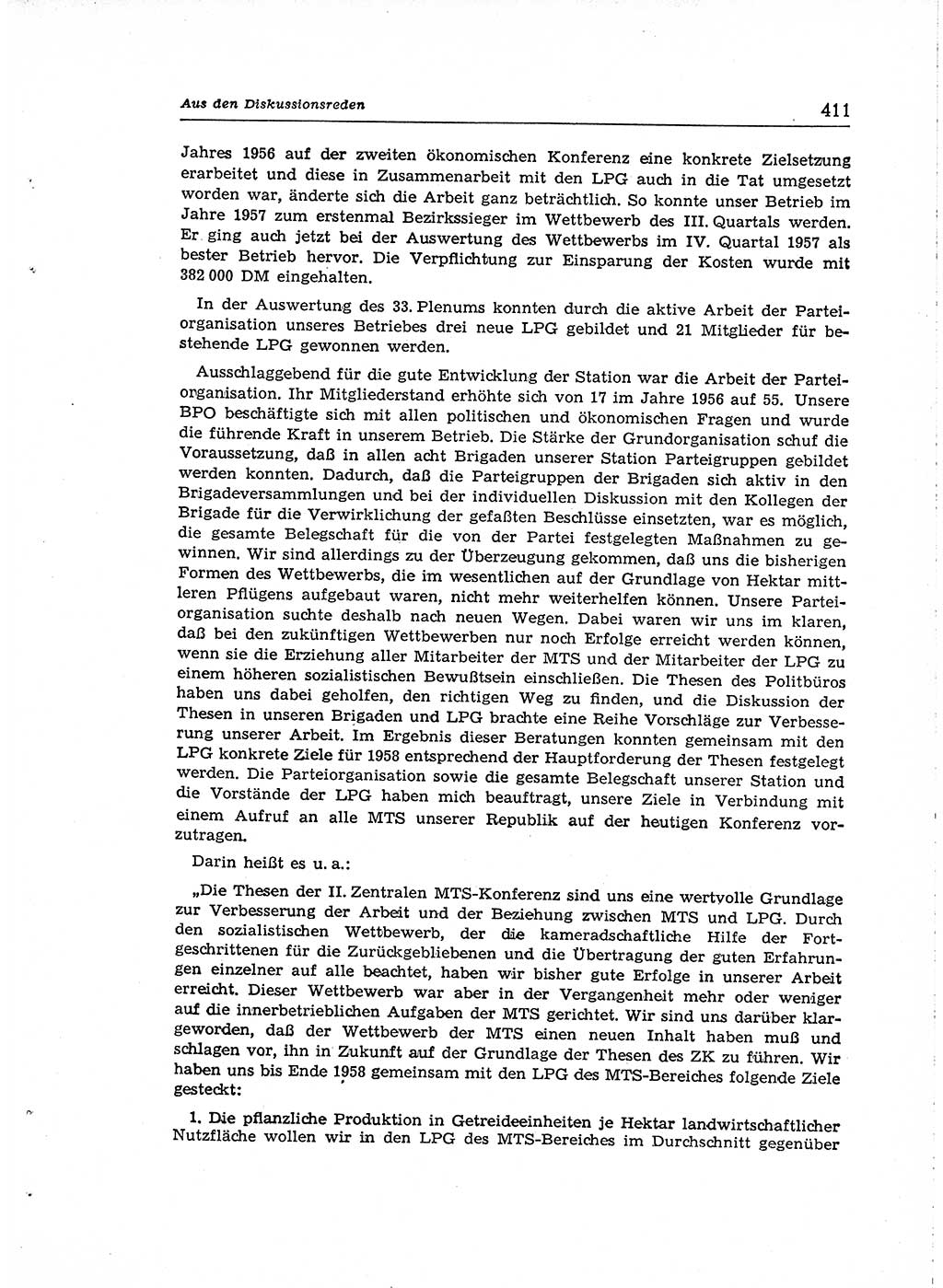 Neuer Weg (NW), Organ des Zentralkomitees (ZK) der SED (Sozialistische Einheitspartei Deutschlands) für Fragen des Parteiaufbaus und des Parteilebens, [Deutsche Demokratische Republik (DDR)] 13. Jahrgang 1958, Seite 411 (NW ZK SED DDR 1958, S. 411)