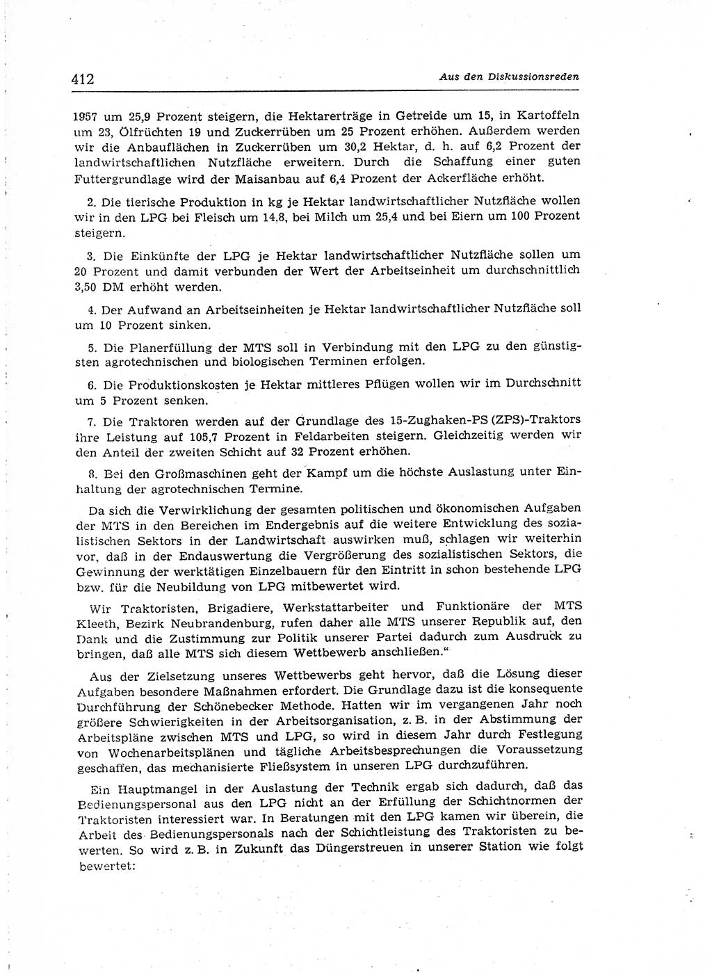 Neuer Weg (NW), Organ des Zentralkomitees (ZK) der SED (Sozialistische Einheitspartei Deutschlands) für Fragen des Parteiaufbaus und des Parteilebens, [Deutsche Demokratische Republik (DDR)] 13. Jahrgang 1958, Seite 412 (NW ZK SED DDR 1958, S. 412)