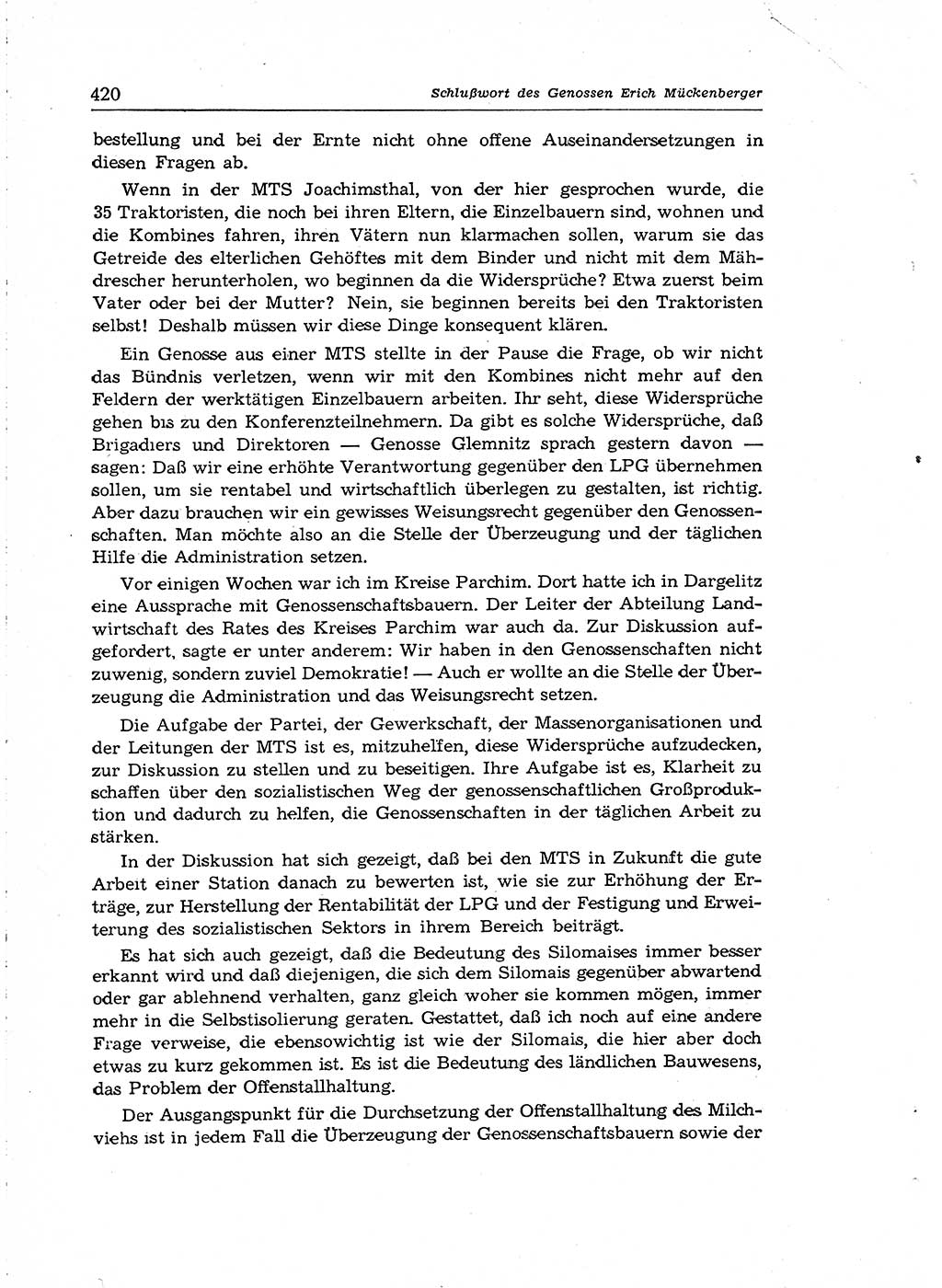 Neuer Weg (NW), Organ des Zentralkomitees (ZK) der SED (Sozialistische Einheitspartei Deutschlands) für Fragen des Parteiaufbaus und des Parteilebens, [Deutsche Demokratische Republik (DDR)] 13. Jahrgang 1958, Seite 420 (NW ZK SED DDR 1958, S. 420)