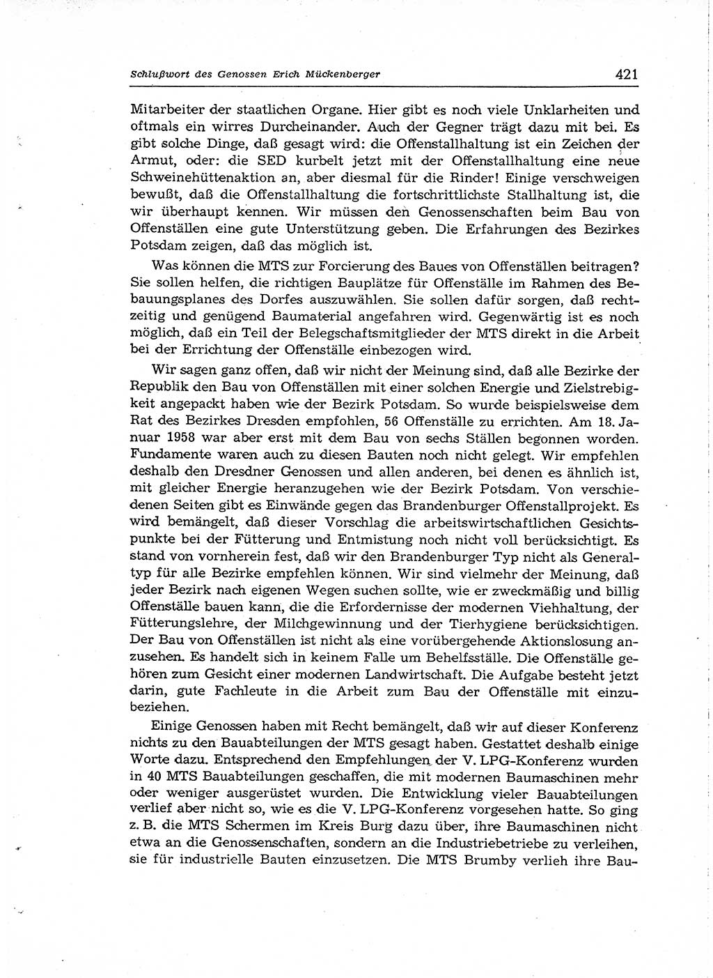 Neuer Weg (NW), Organ des Zentralkomitees (ZK) der SED (Sozialistische Einheitspartei Deutschlands) für Fragen des Parteiaufbaus und des Parteilebens, [Deutsche Demokratische Republik (DDR)] 13. Jahrgang 1958, Seite 421 (NW ZK SED DDR 1958, S. 421)
