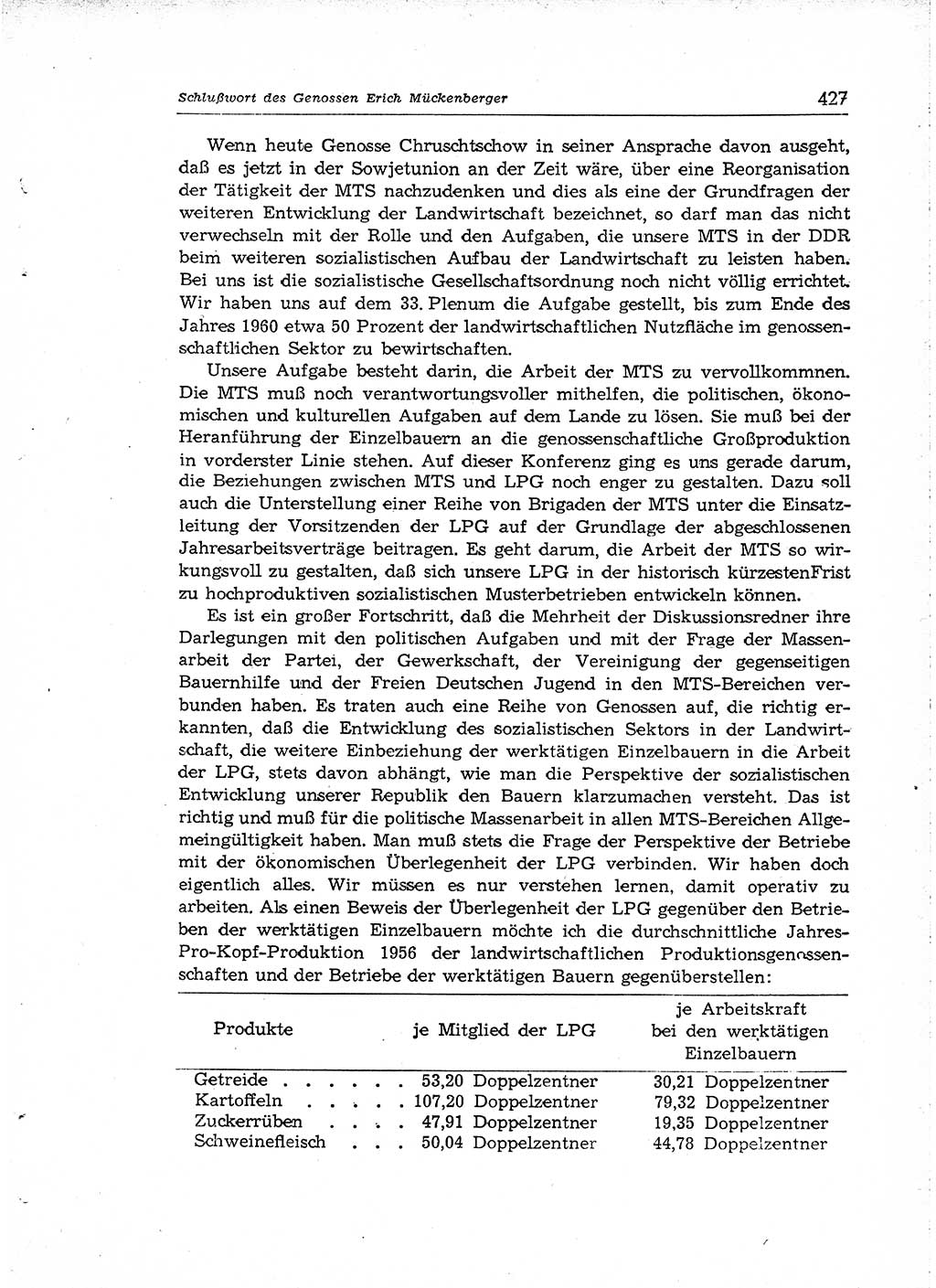 Neuer Weg (NW), Organ des Zentralkomitees (ZK) der SED (Sozialistische Einheitspartei Deutschlands) für Fragen des Parteiaufbaus und des Parteilebens, [Deutsche Demokratische Republik (DDR)] 13. Jahrgang 1958, Seite 427 (NW ZK SED DDR 1958, S. 427)