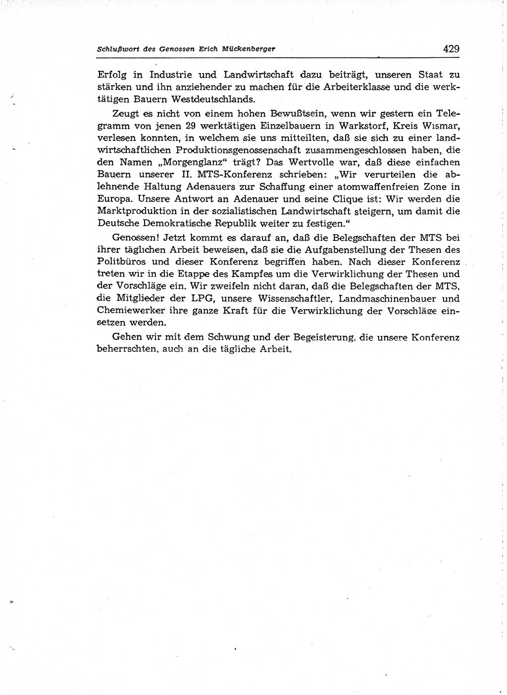 Neuer Weg (NW), Organ des Zentralkomitees (ZK) der SED (Sozialistische Einheitspartei Deutschlands) für Fragen des Parteiaufbaus und des Parteilebens, [Deutsche Demokratische Republik (DDR)] 13. Jahrgang 1958, Seite 429 (NW ZK SED DDR 1958, S. 429)