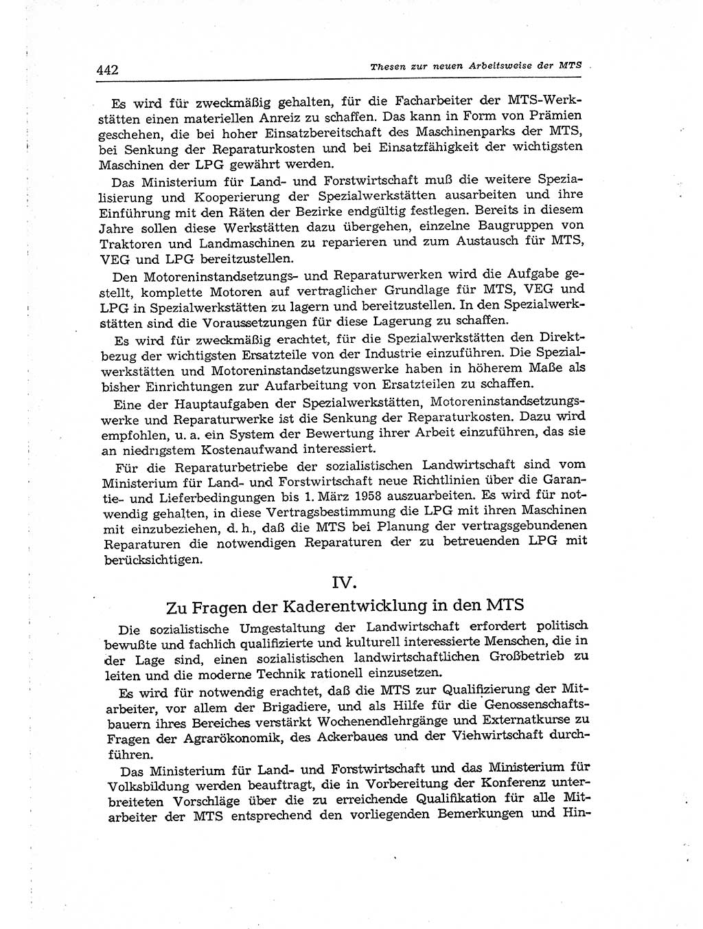 Neuer Weg (NW), Organ des Zentralkomitees (ZK) der SED (Sozialistische Einheitspartei Deutschlands) für Fragen des Parteiaufbaus und des Parteilebens, [Deutsche Demokratische Republik (DDR)] 13. Jahrgang 1958, Seite 442 (NW ZK SED DDR 1958, S. 442)