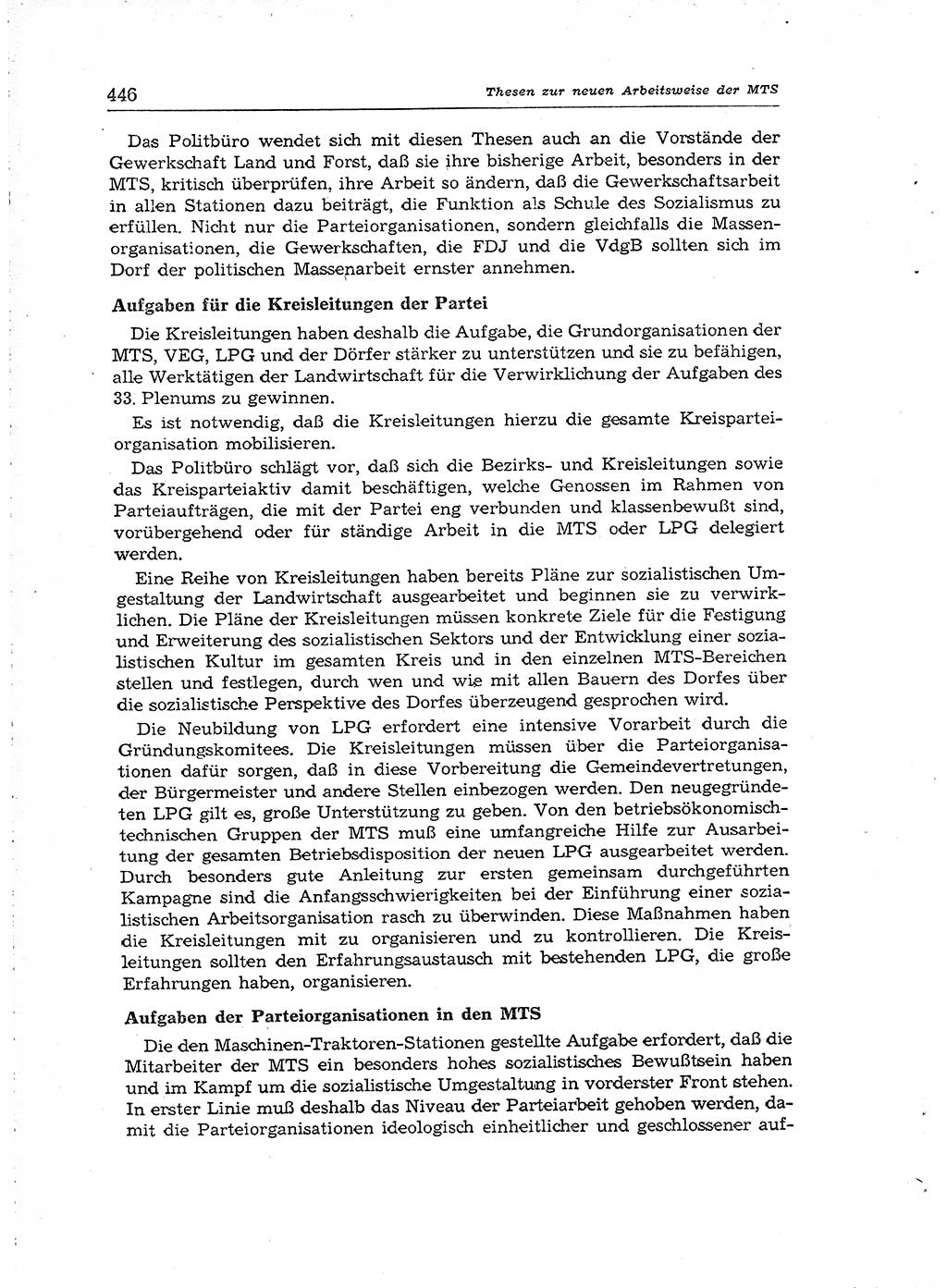 Neuer Weg (NW), Organ des Zentralkomitees (ZK) der SED (Sozialistische Einheitspartei Deutschlands) für Fragen des Parteiaufbaus und des Parteilebens, [Deutsche Demokratische Republik (DDR)] 13. Jahrgang 1958, Seite 446 (NW ZK SED DDR 1958, S. 446)