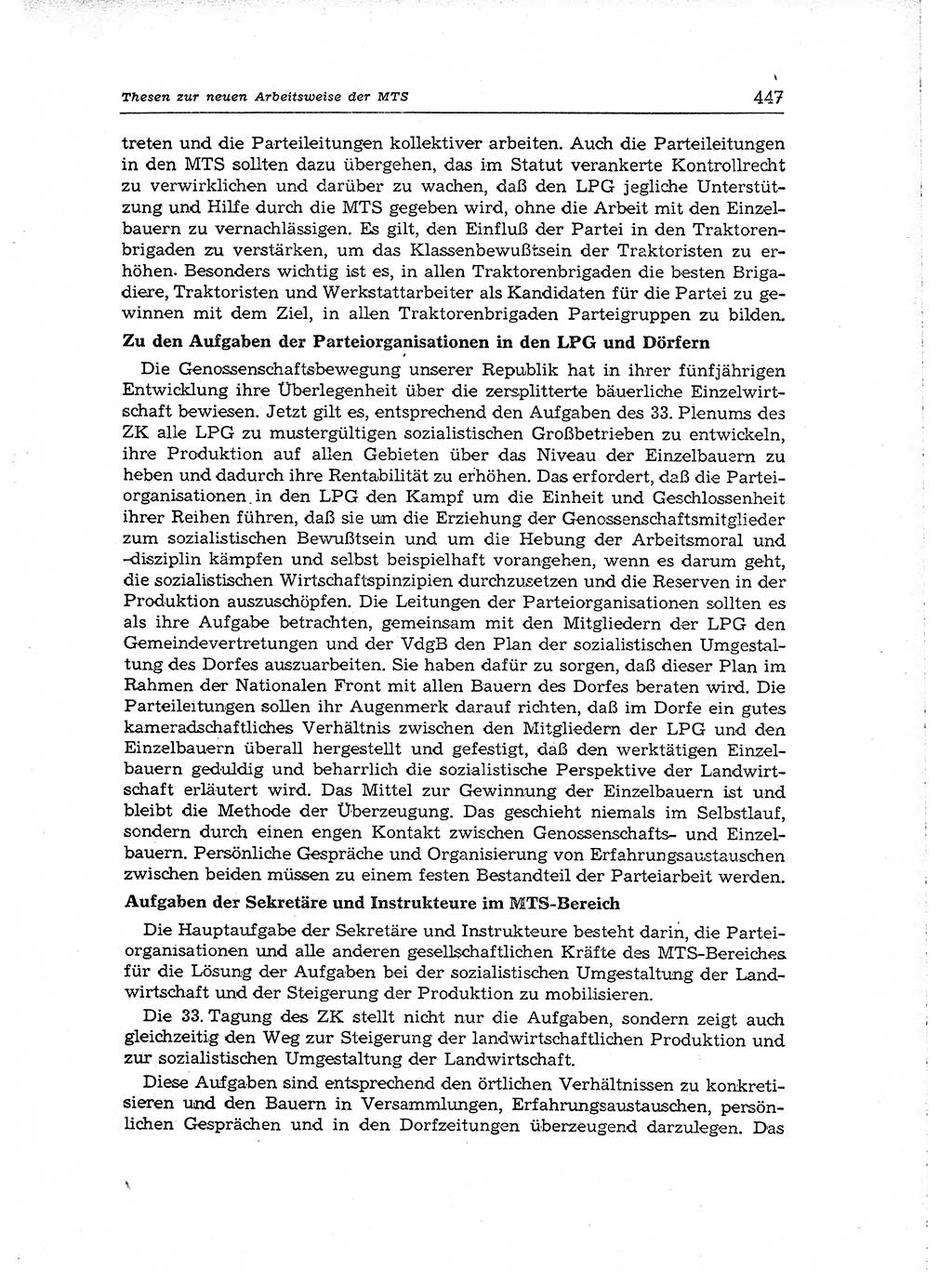 Neuer Weg (NW), Organ des Zentralkomitees (ZK) der SED (Sozialistische Einheitspartei Deutschlands) für Fragen des Parteiaufbaus und des Parteilebens, [Deutsche Demokratische Republik (DDR)] 13. Jahrgang 1958, Seite 447 (NW ZK SED DDR 1958, S. 447)