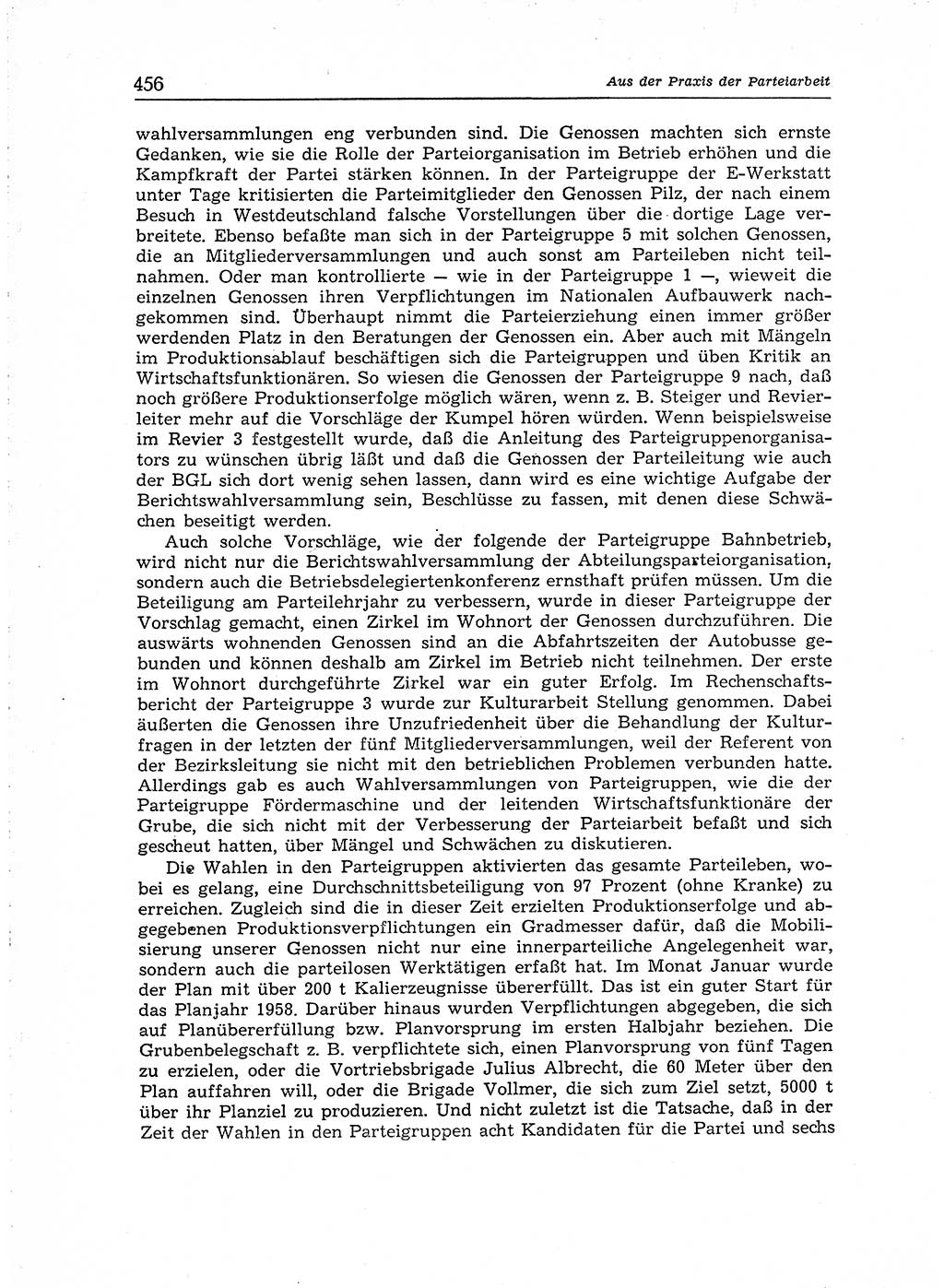 Neuer Weg (NW), Organ des Zentralkomitees (ZK) der SED (Sozialistische Einheitspartei Deutschlands) für Fragen des Parteiaufbaus und des Parteilebens, [Deutsche Demokratische Republik (DDR)] 13. Jahrgang 1958, Seite 456 (NW ZK SED DDR 1958, S. 456)