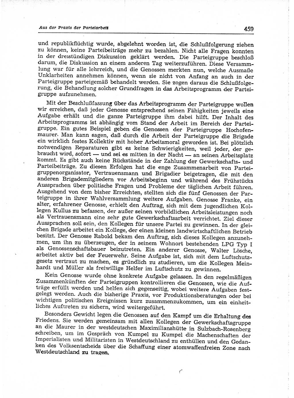 Neuer Weg (NW), Organ des Zentralkomitees (ZK) der SED (Sozialistische Einheitspartei Deutschlands) für Fragen des Parteiaufbaus und des Parteilebens, [Deutsche Demokratische Republik (DDR)] 13. Jahrgang 1958, Seite 459 (NW ZK SED DDR 1958, S. 459)