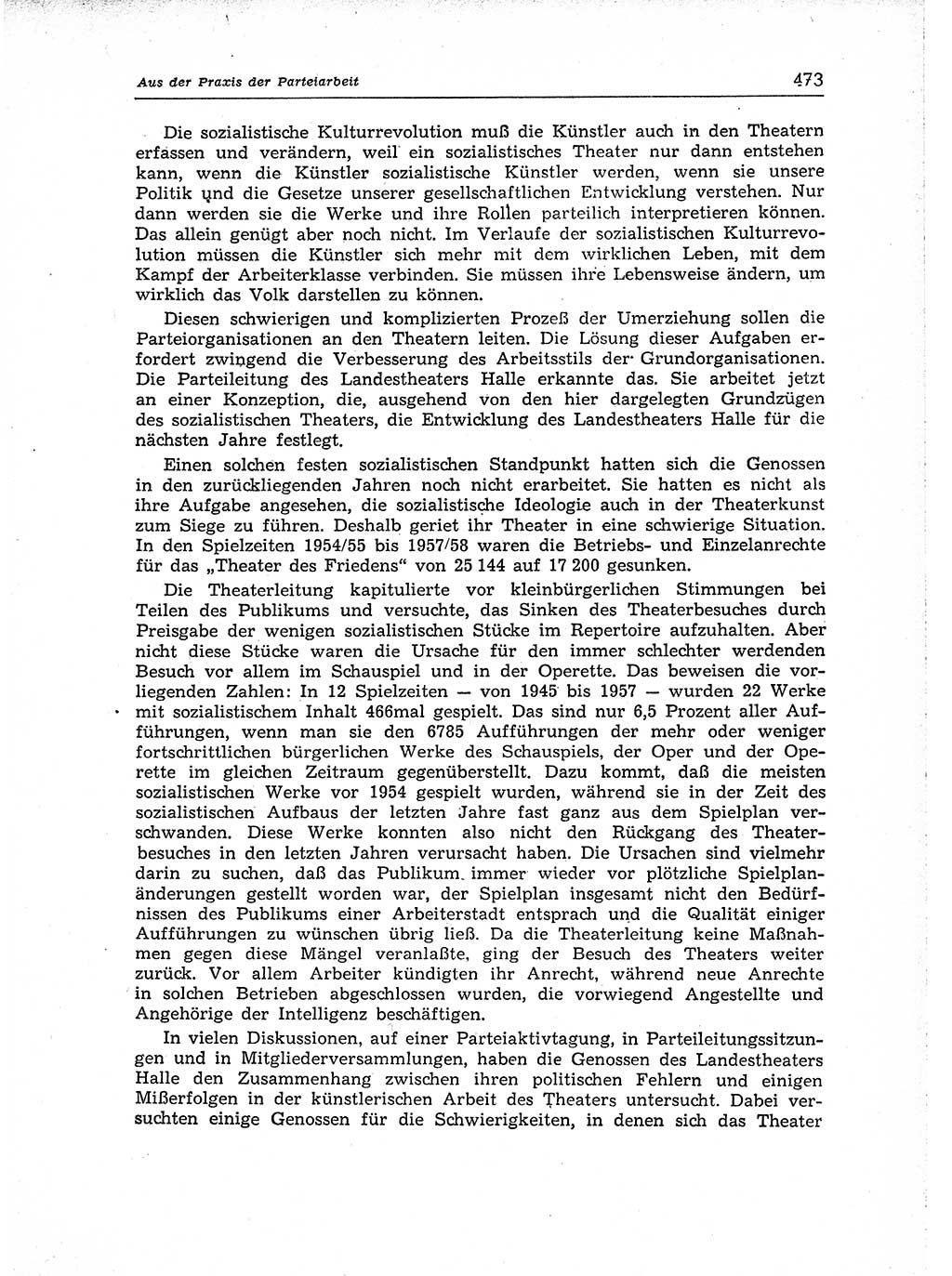 Neuer Weg (NW), Organ des Zentralkomitees (ZK) der SED (Sozialistische Einheitspartei Deutschlands) für Fragen des Parteiaufbaus und des Parteilebens, [Deutsche Demokratische Republik (DDR)] 13. Jahrgang 1958, Seite 473 (NW ZK SED DDR 1958, S. 473)