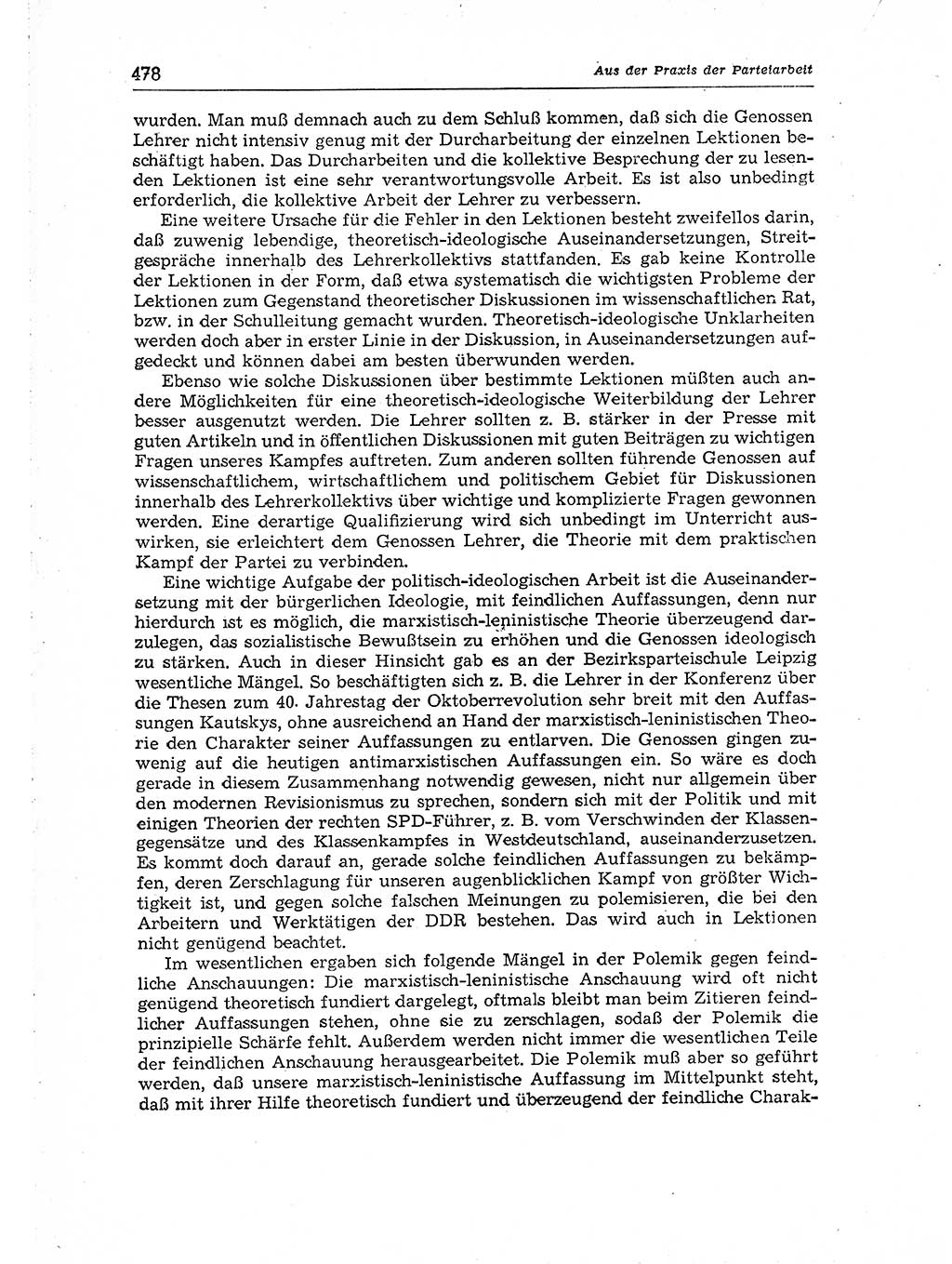 Neuer Weg (NW), Organ des Zentralkomitees (ZK) der SED (Sozialistische Einheitspartei Deutschlands) für Fragen des Parteiaufbaus und des Parteilebens, [Deutsche Demokratische Republik (DDR)] 13. Jahrgang 1958, Seite 478 (NW ZK SED DDR 1958, S. 478)