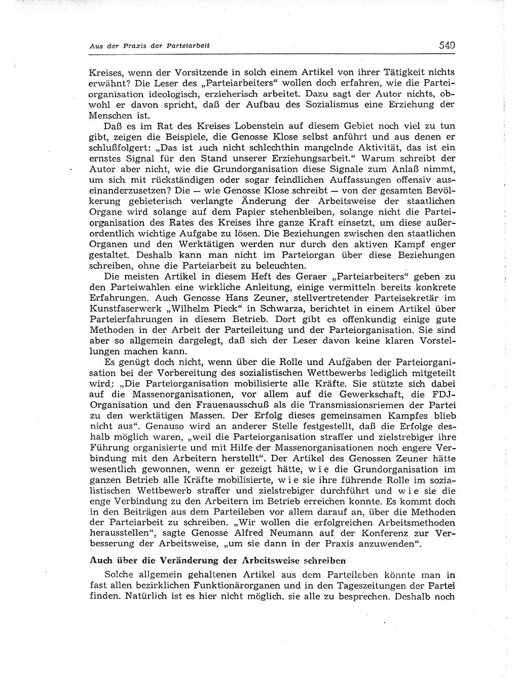 Neuer Weg (NW), Organ des Zentralkomitees (ZK) der SED (Sozialistische Einheitspartei Deutschlands) für Fragen des Parteiaufbaus und des Parteilebens, [Deutsche Demokratische Republik (DDR)] 13. Jahrgang 1958, Seite 549 (NW ZK SED DDR 1958, S. 549)