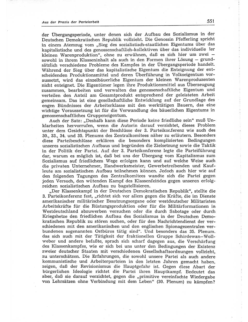 Neuer Weg (NW), Organ des Zentralkomitees (ZK) der SED (Sozialistische Einheitspartei Deutschlands) für Fragen des Parteiaufbaus und des Parteilebens, [Deutsche Demokratische Republik (DDR)] 13. Jahrgang 1958, Seite 551 (NW ZK SED DDR 1958, S. 551)