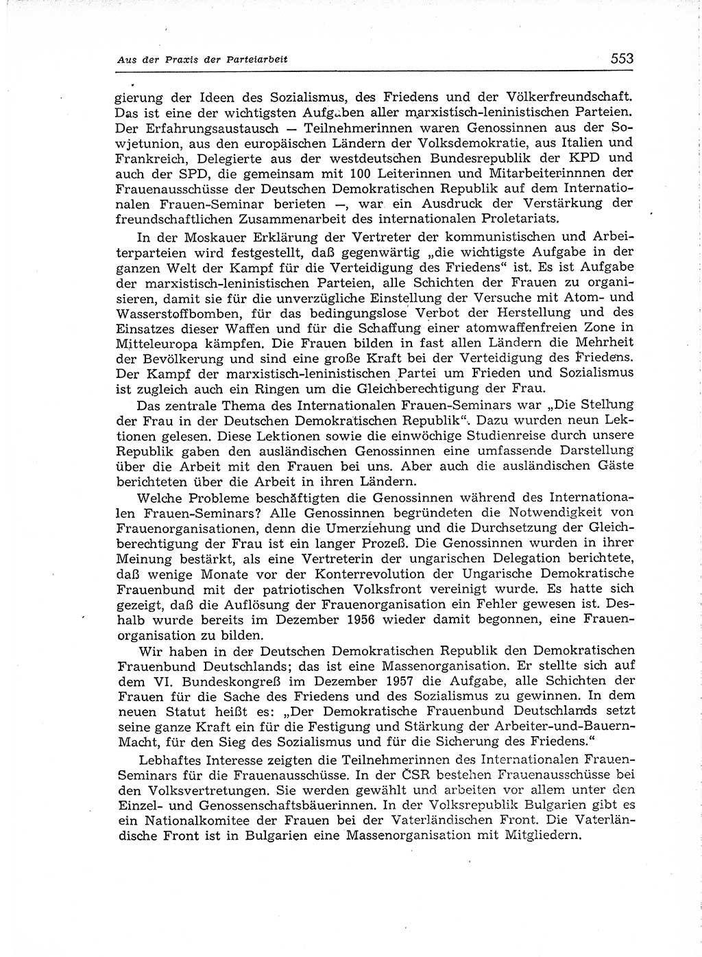 Neuer Weg (NW), Organ des Zentralkomitees (ZK) der SED (Sozialistische Einheitspartei Deutschlands) für Fragen des Parteiaufbaus und des Parteilebens, [Deutsche Demokratische Republik (DDR)] 13. Jahrgang 1958, Seite 553 (NW ZK SED DDR 1958, S. 553)