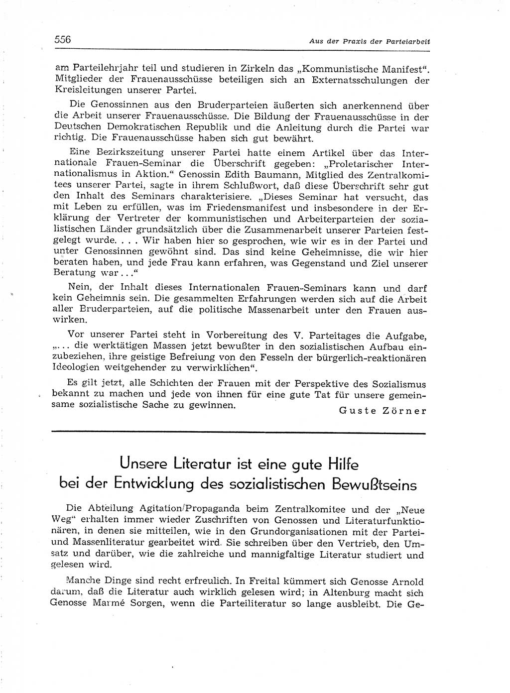 Neuer Weg (NW), Organ des Zentralkomitees (ZK) der SED (Sozialistische Einheitspartei Deutschlands) für Fragen des Parteiaufbaus und des Parteilebens, [Deutsche Demokratische Republik (DDR)] 13. Jahrgang 1958, Seite 556 (NW ZK SED DDR 1958, S. 556)