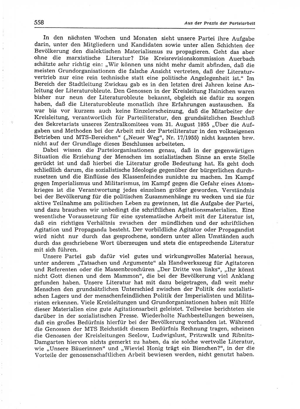 Neuer Weg (NW), Organ des Zentralkomitees (ZK) der SED (Sozialistische Einheitspartei Deutschlands) für Fragen des Parteiaufbaus und des Parteilebens, [Deutsche Demokratische Republik (DDR)] 13. Jahrgang 1958, Seite 558 (NW ZK SED DDR 1958, S. 558)