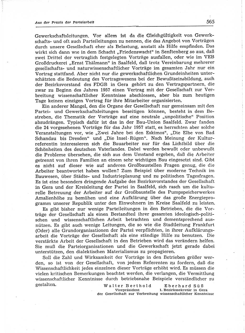 Neuer Weg (NW), Organ des Zentralkomitees (ZK) der SED (Sozialistische Einheitspartei Deutschlands) für Fragen des Parteiaufbaus und des Parteilebens, [Deutsche Demokratische Republik (DDR)] 13. Jahrgang 1958, Seite 565 (NW ZK SED DDR 1958, S. 565)