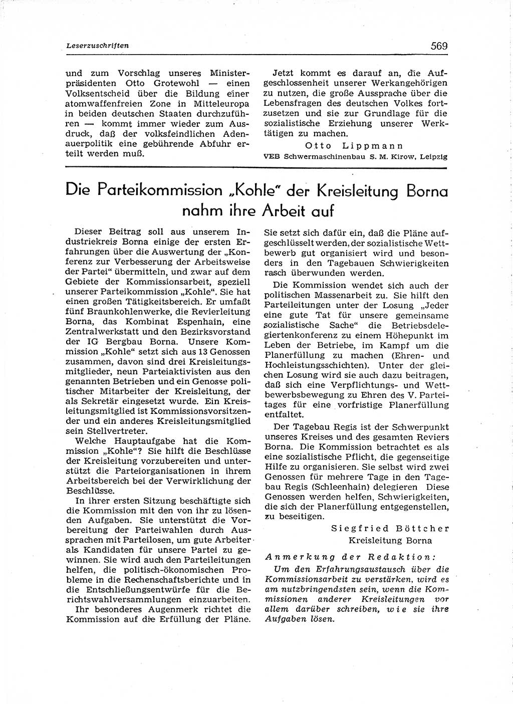 Neuer Weg (NW), Organ des Zentralkomitees (ZK) der SED (Sozialistische Einheitspartei Deutschlands) für Fragen des Parteiaufbaus und des Parteilebens, [Deutsche Demokratische Republik (DDR)] 13. Jahrgang 1958, Seite 569 (NW ZK SED DDR 1958, S. 569)